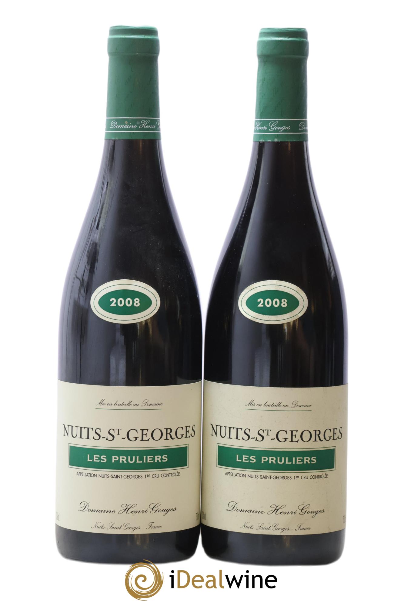 Nuits-Saint-Georges 1er Cru Les Pruliers Henri Gouges 2008 - Lot de 2 bouteilles - 0