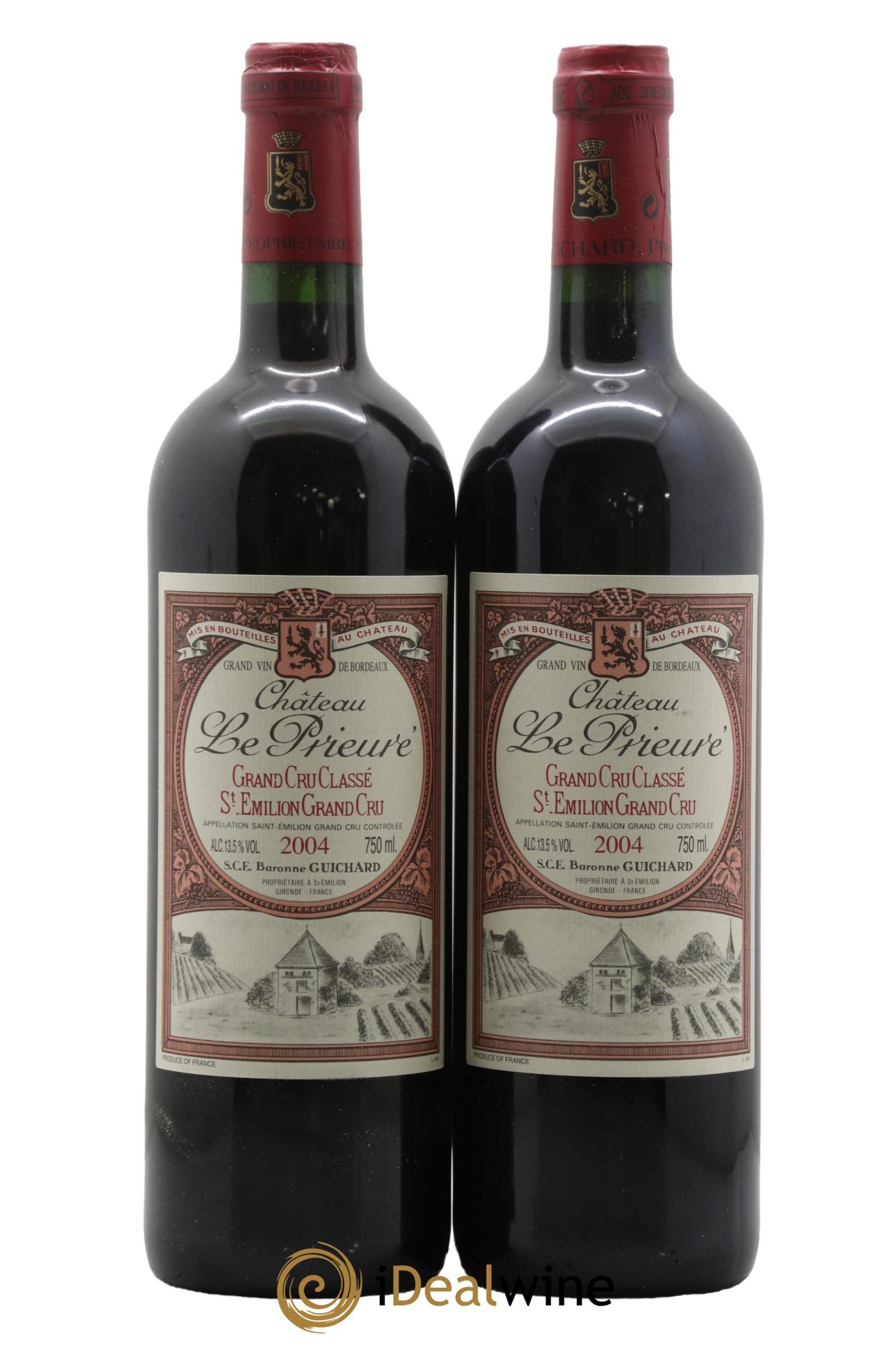 Château le Prieuré Grand Cru Classé 2004 - Lot de 2 bouteilles - 0