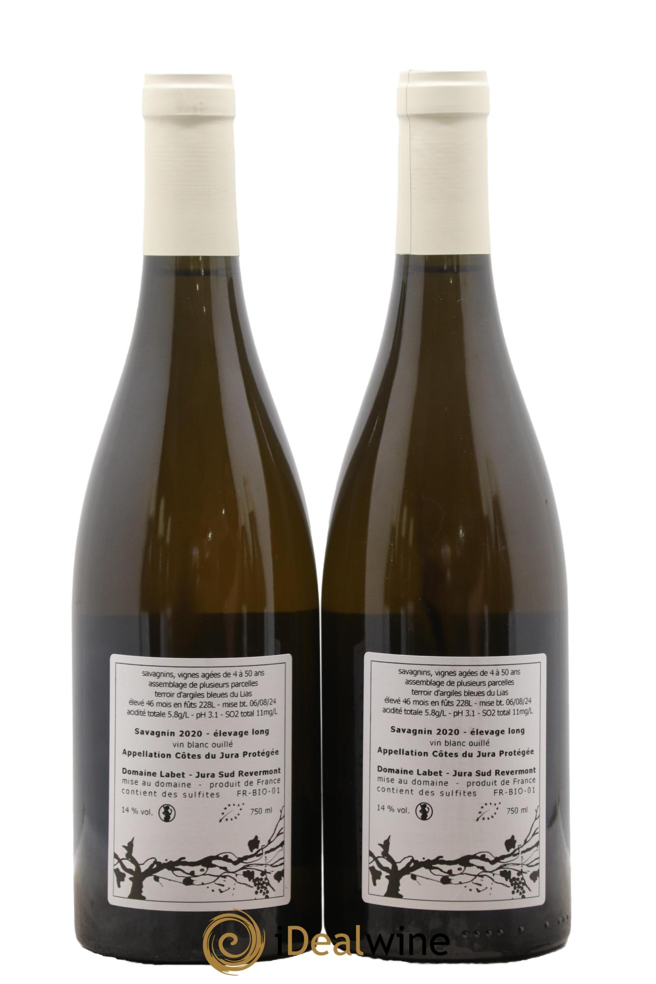 Côtes du Jura Savagnin Ouillé Elevage Long Labet (Domaine) 2020 - Lot de 2 bouteilles - 1