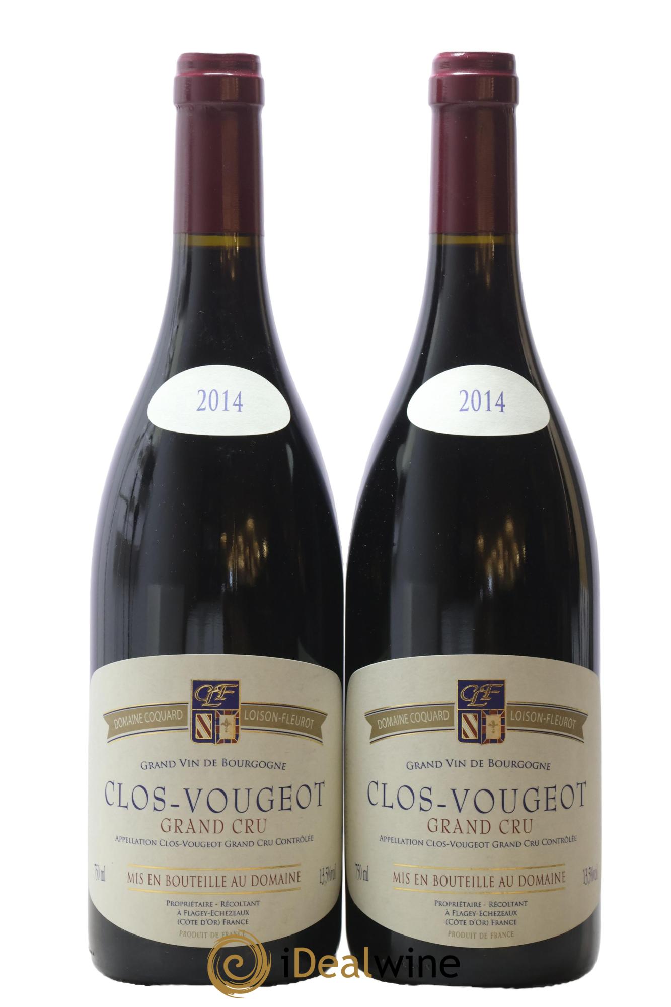 Clos de Vougeot Grand Cru Coquard Loison-Fleurot 2014 - Posten von 2 Flaschen - 0