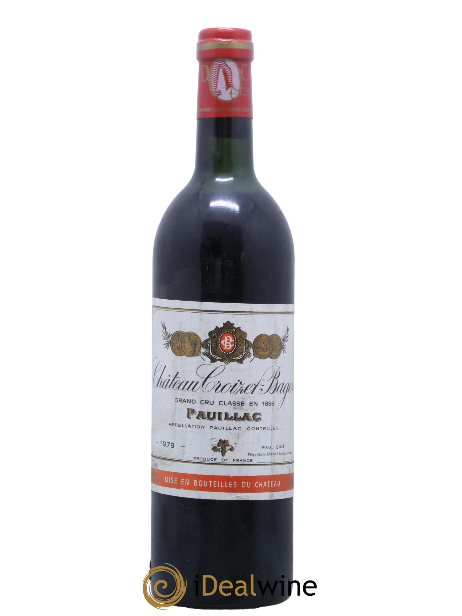Château Croizet Bages 5ème Grand Cru Classé 1979 - Lot de 1 bouteille - 0