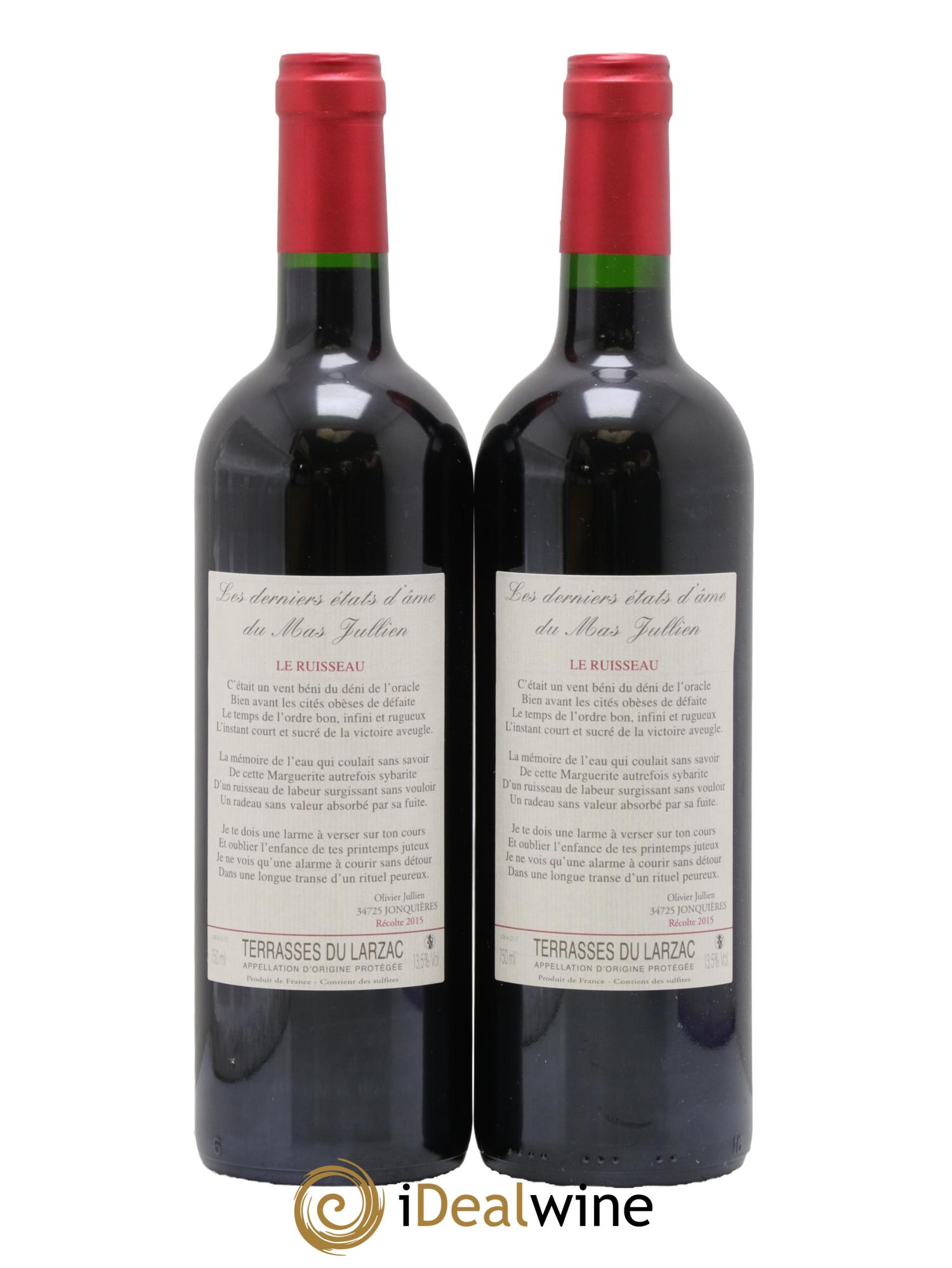 Terrasses du Larzac Mas Jullien  Les derniers états d'âme Olivier Jullien 2015 - Posten von 2 Flaschen - 0