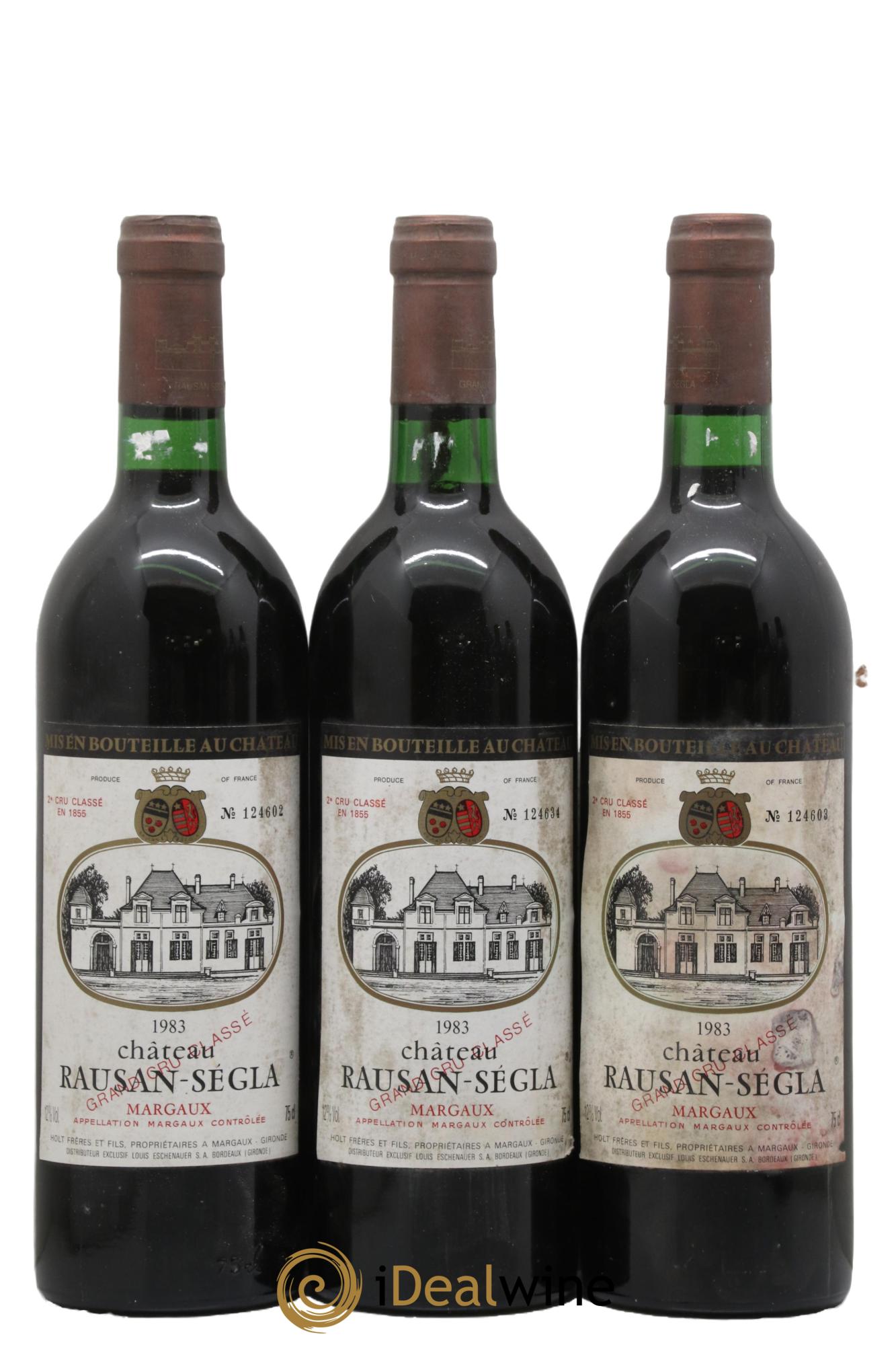 Château Rauzan Ségla Grand Cru Classé 1983 - Lot de 3 bouteilles - 0