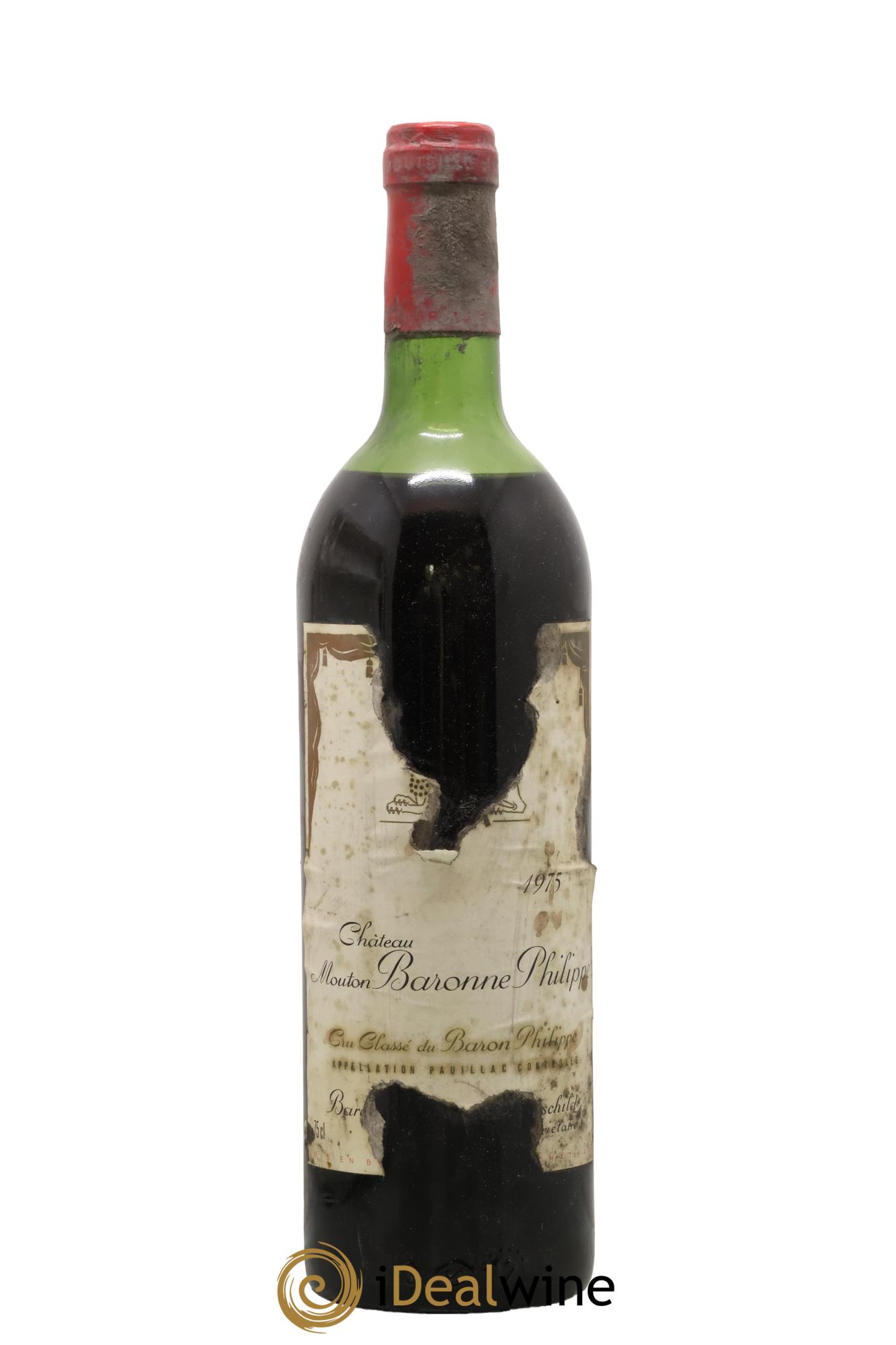 Château d' Armailhac - Mouton Baron(ne) Philippe 5ème Grand Cru Classé 1975 - Lot de 1 bouteille - 0