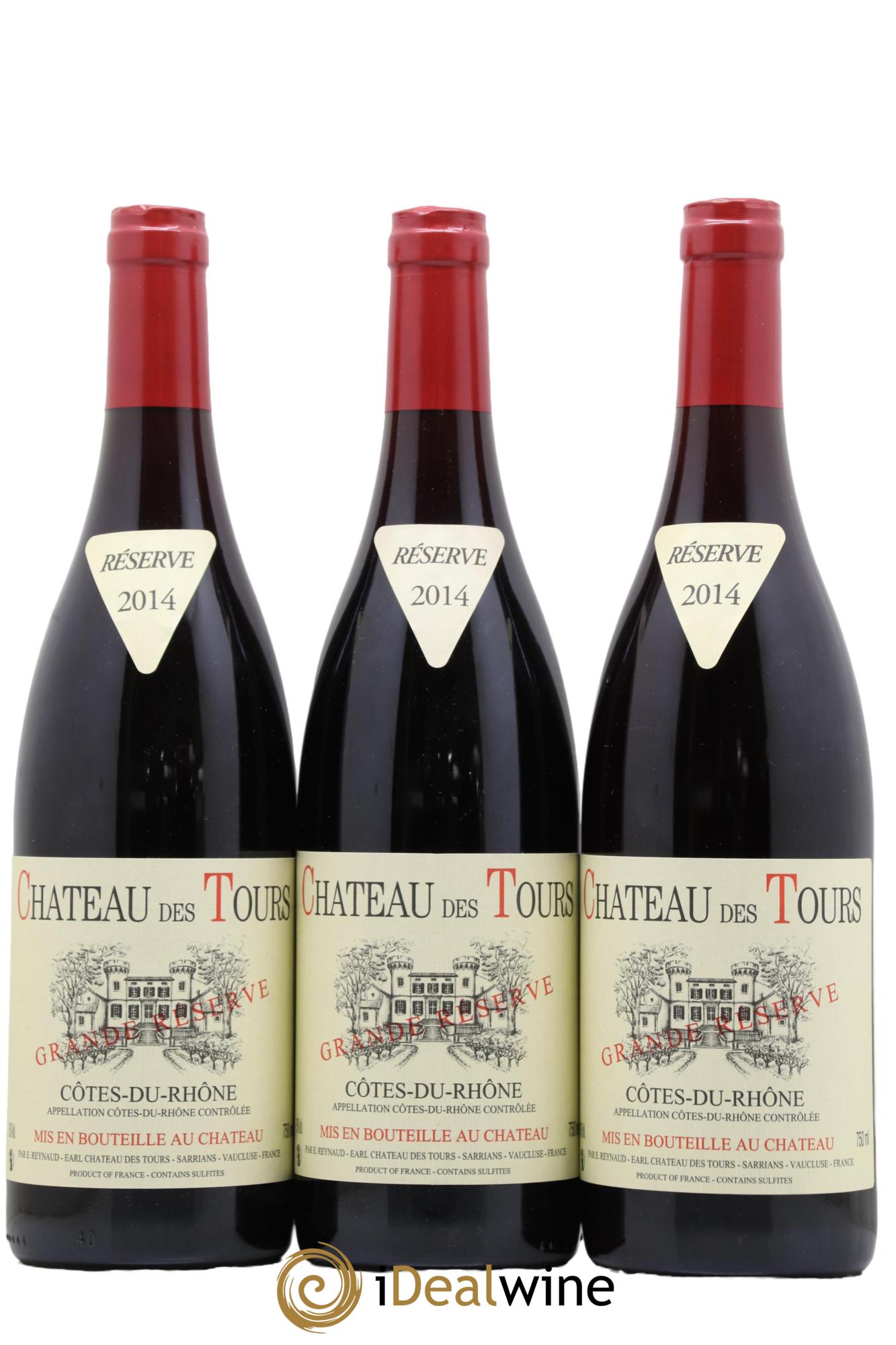 Côtes-du-Rhône Château des Tours Grande Réserve Emmanuel Reynaud 2014 - Lot de 3 bouteilles - 0