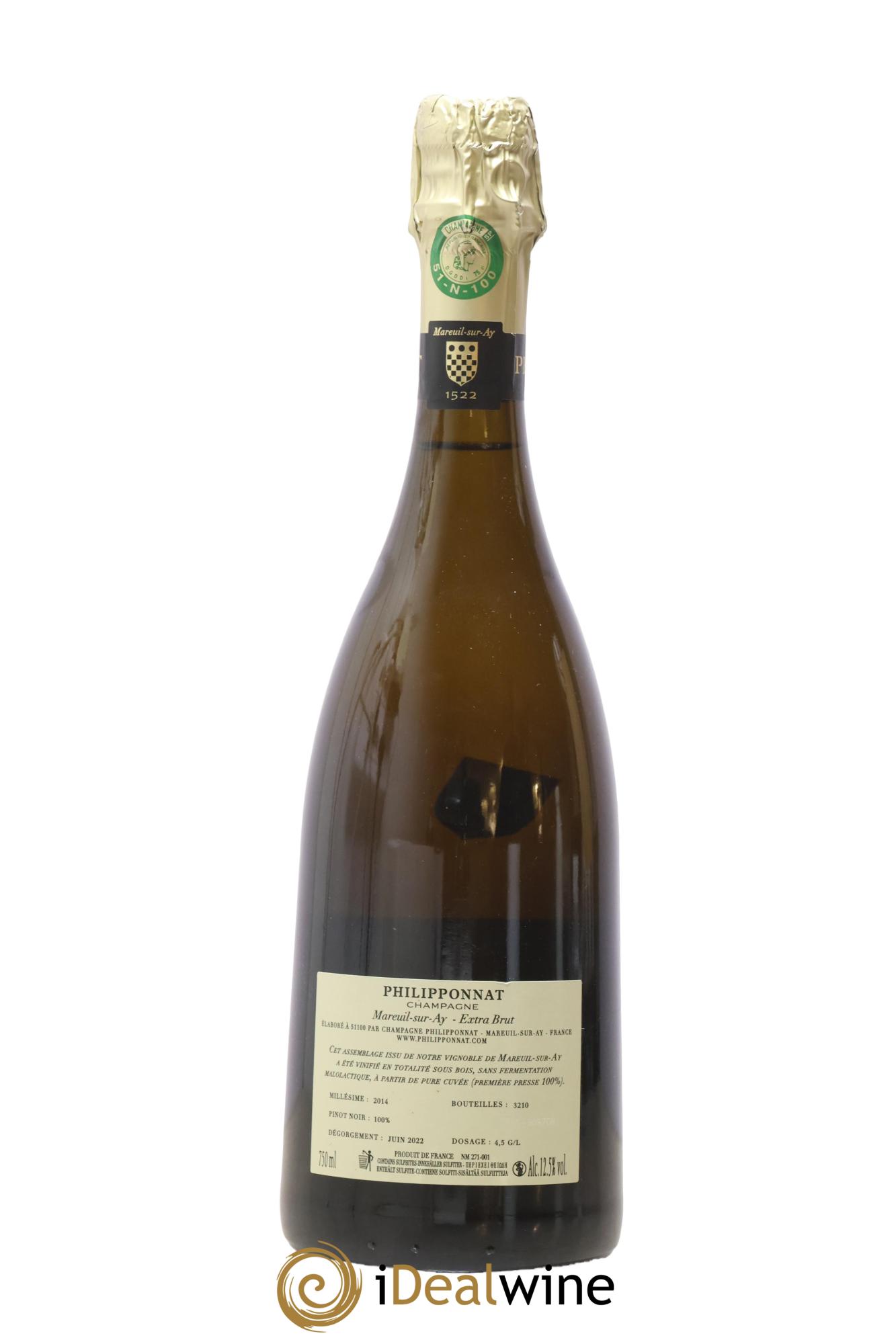 Mareuil-Sur-Ay 1er Cru Extra-Brut Philipponnat 2014 - Lot de 1 bouteille - 1