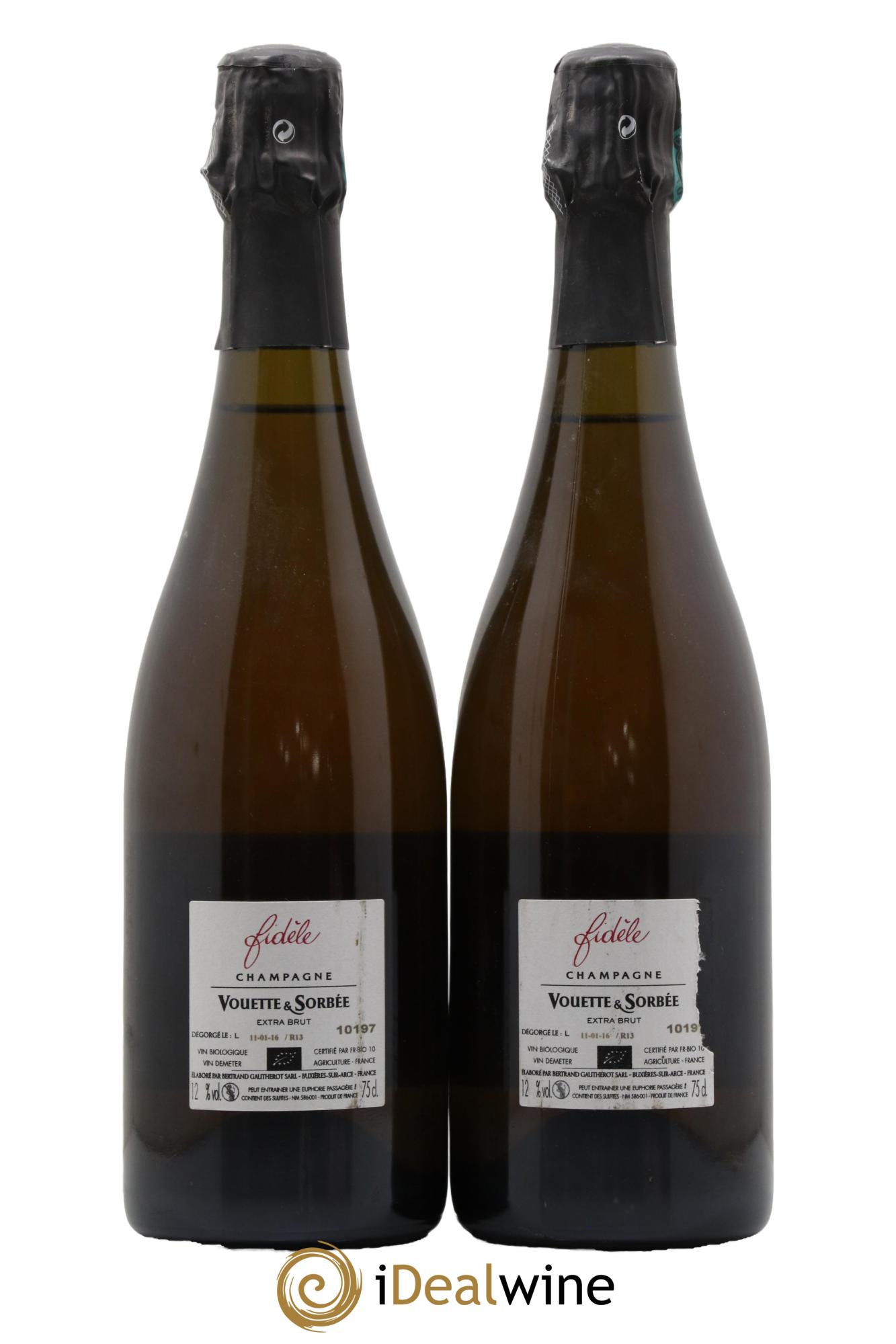 Fidèle Blanc de Noirs Vouette et Sorbée 2013 - Lot de 2 bouteilles - 1