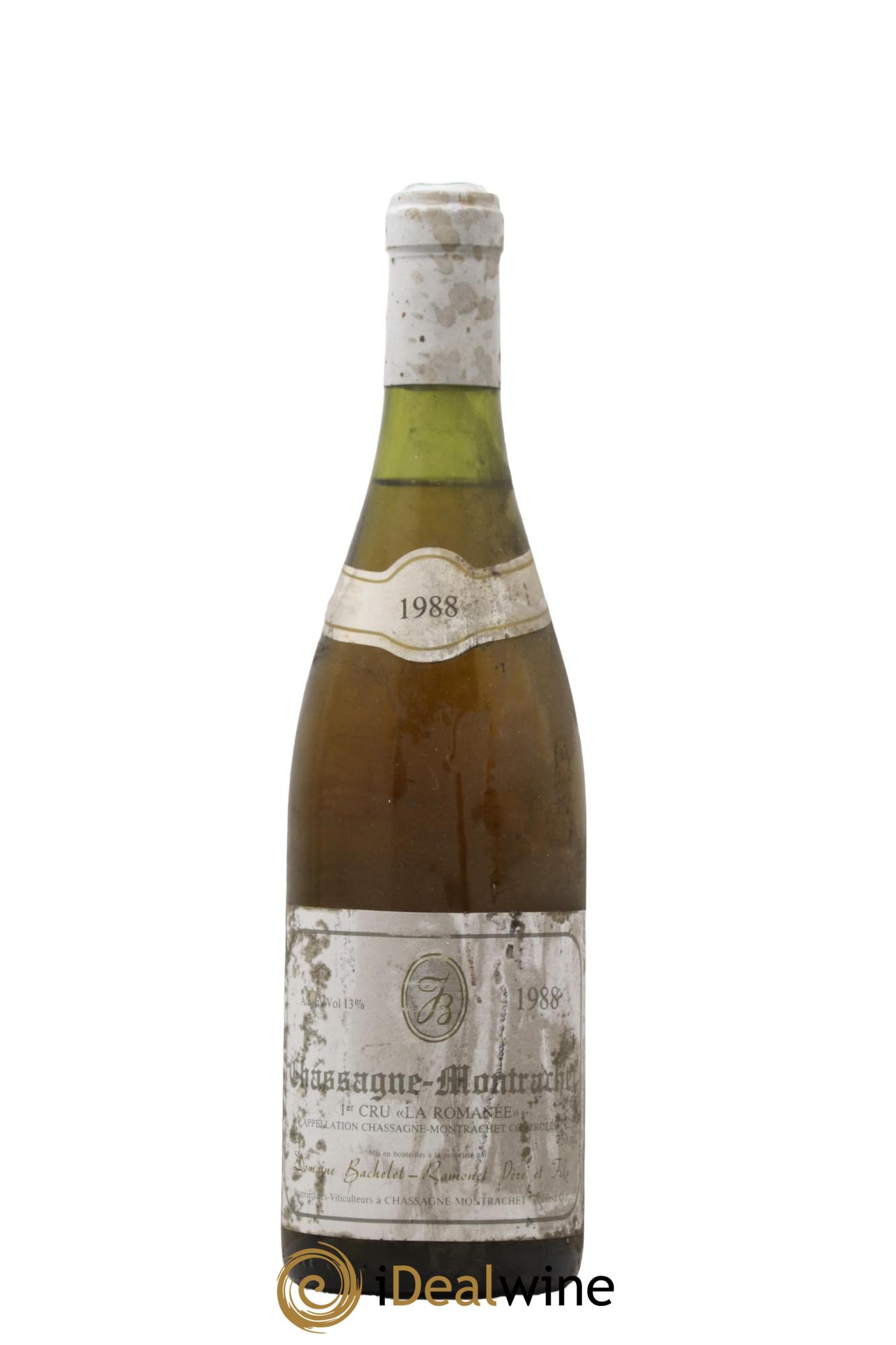 Chassagne-Montrachet 1er Cru La Romanée Domaine Bachelet Ramonet 1988 - Lot de 1 bouteille - 0
