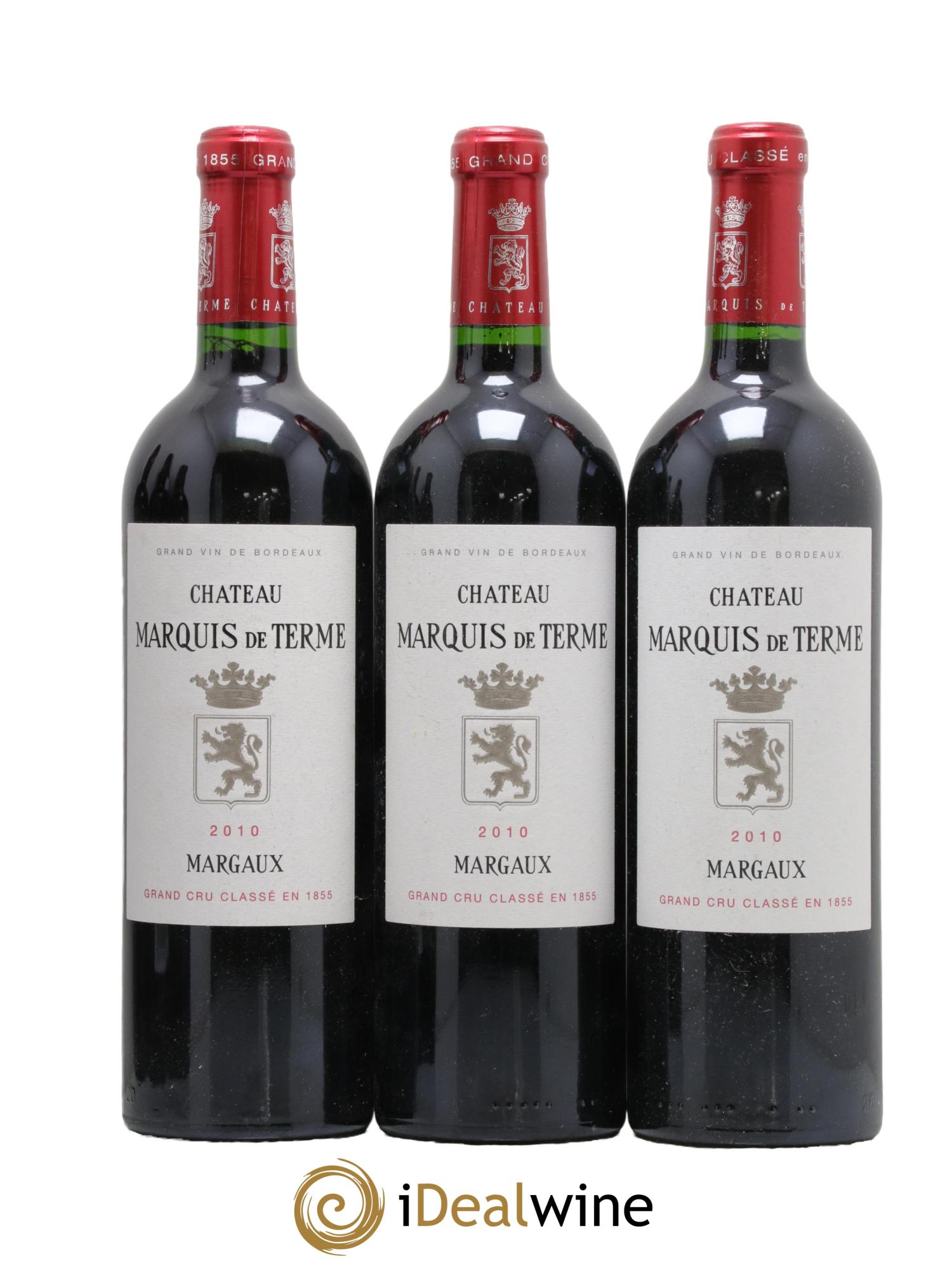 Château Marquis de Terme 4ème Grand Cru Classé 2010 - Lot de 3 bouteilles - 0