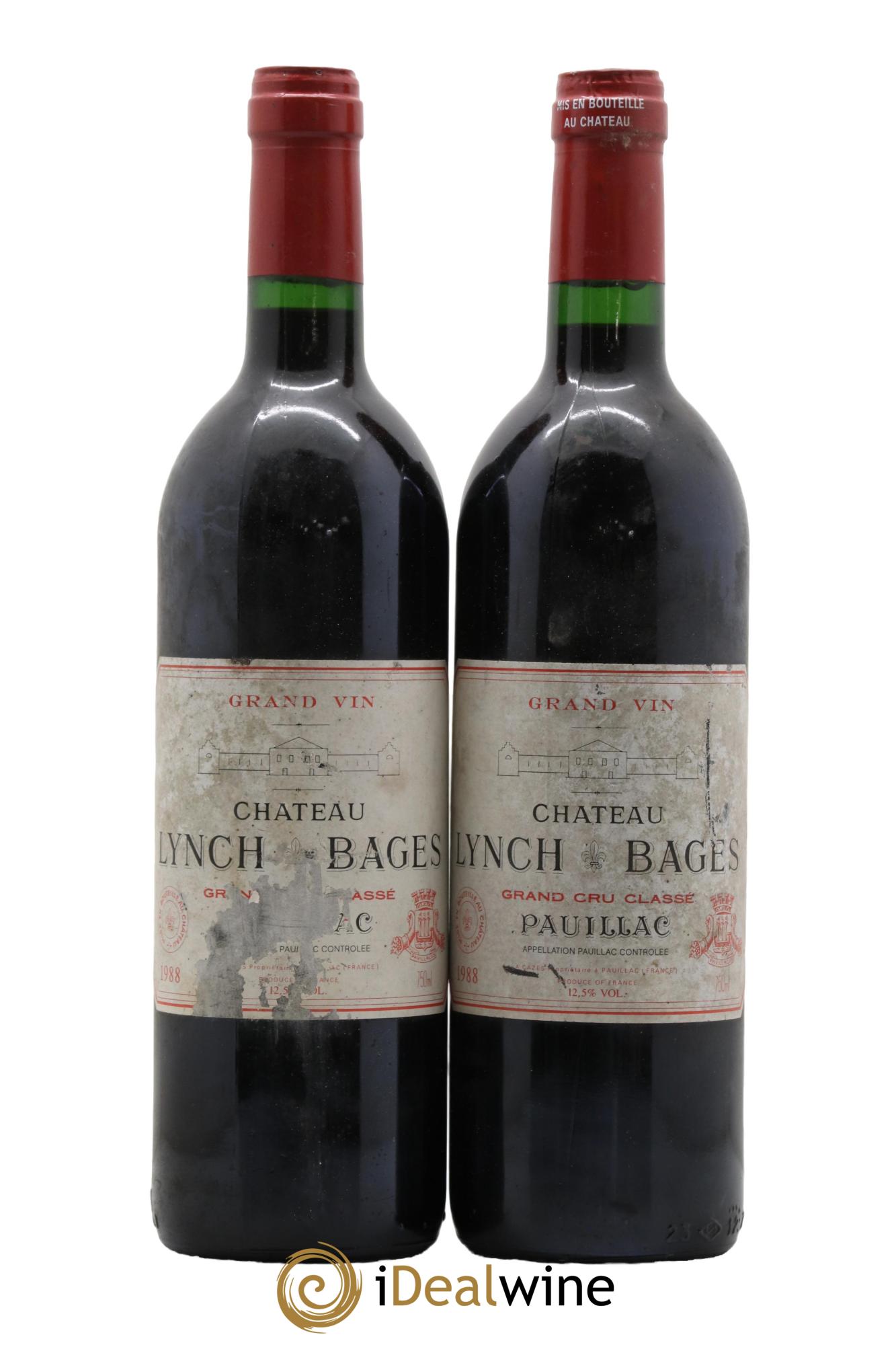 Château Lynch Bages 5ème Grand Cru Classé 1988 - Lot de 2 bouteilles - 0