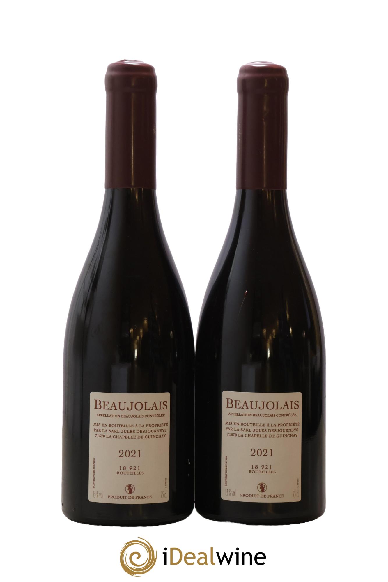 Beaujolais Jules Desjourneys Je M'Applique… 2021 - Lot de 2 bouteilles - 1