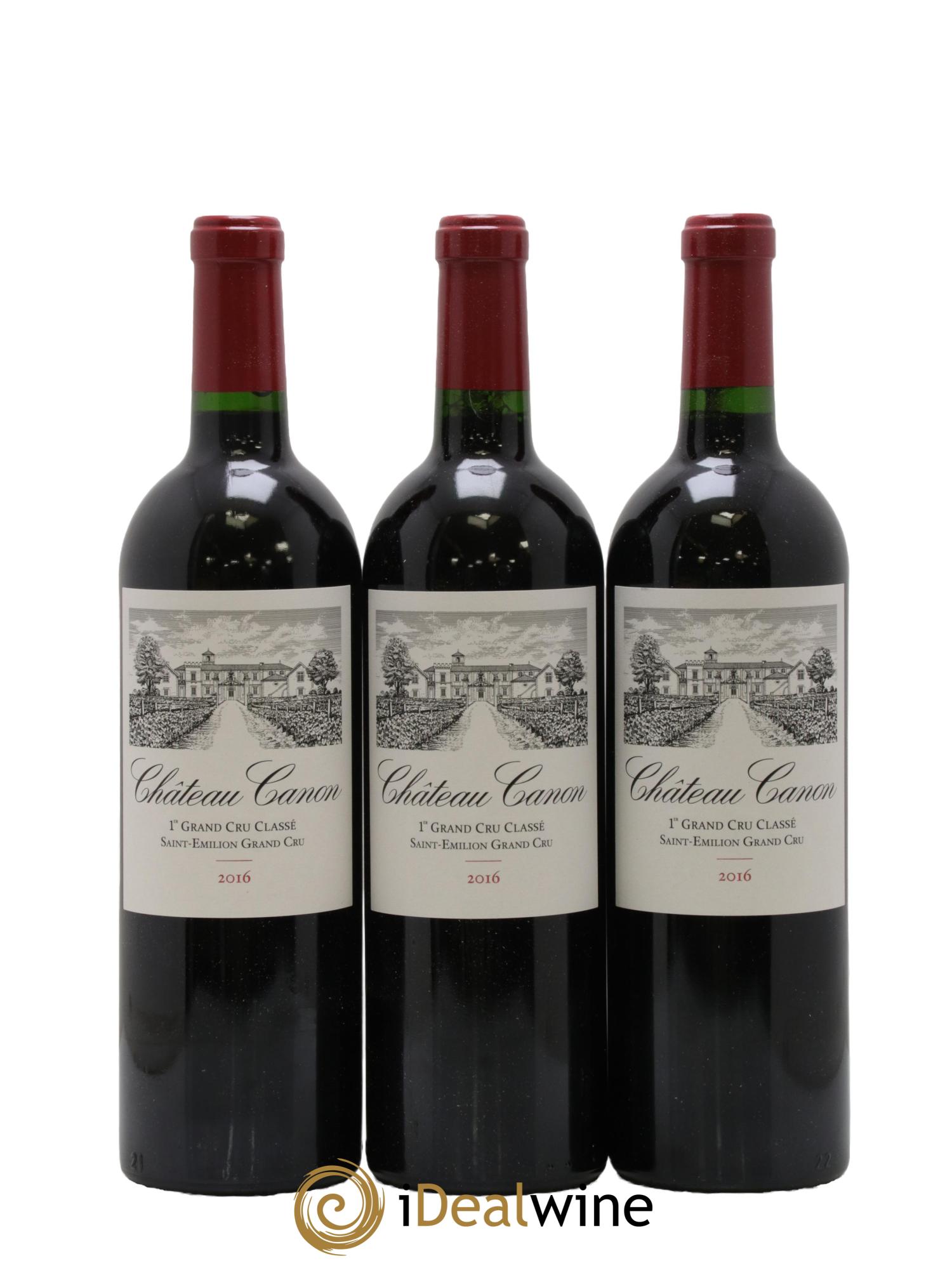 Château Canon 1er Grand Cru Classé B 2016 - Lot de 3 bouteilles - 0