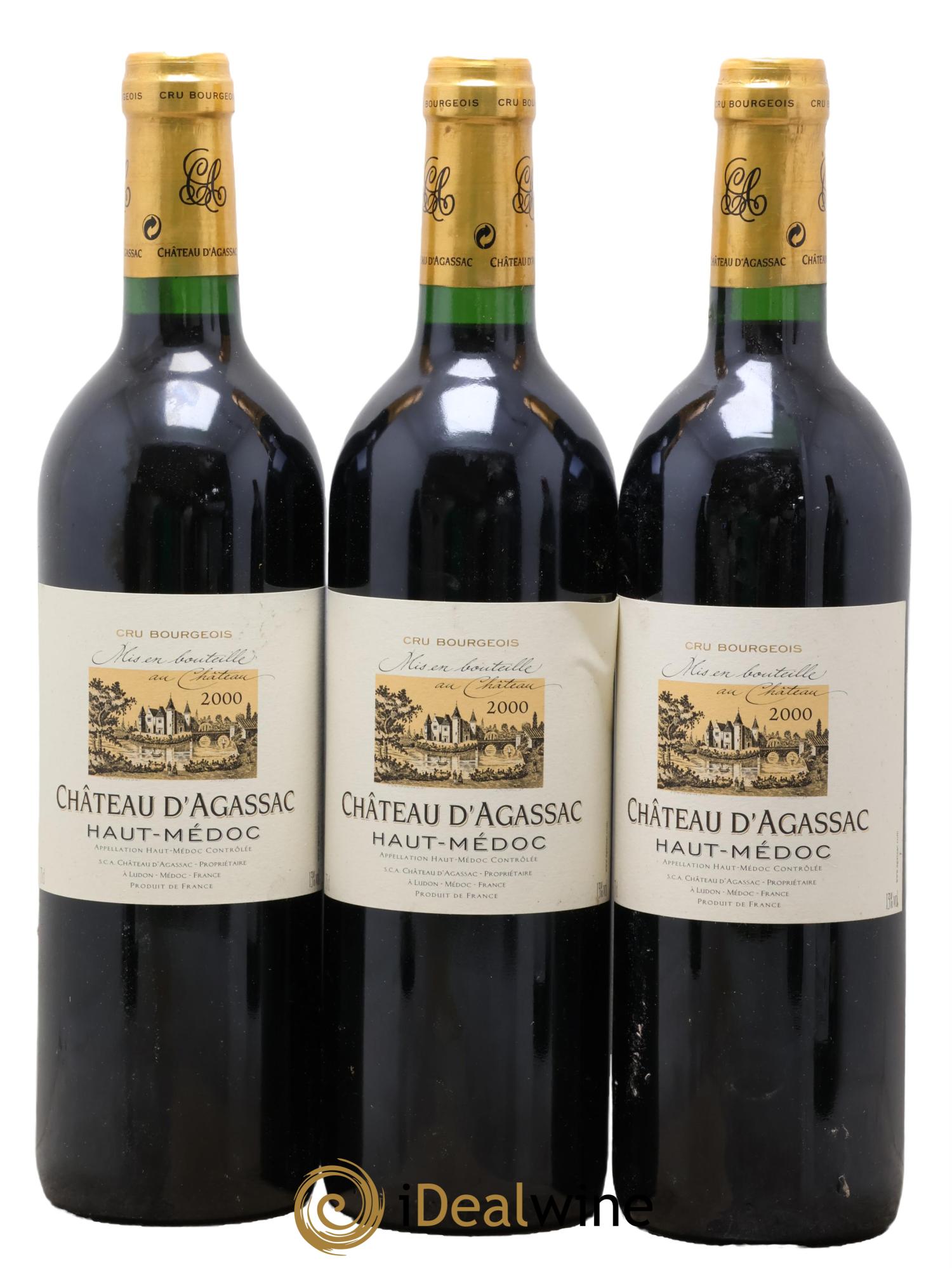 Château d' Agassac Cru Bourgeois 2000 - Lot of 3 bottles - 0