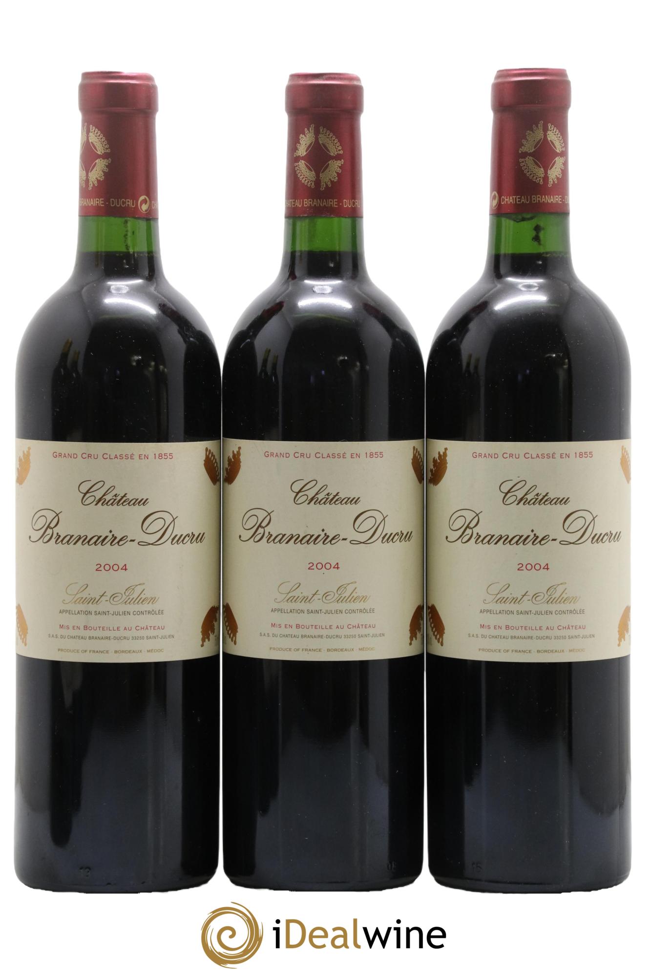 Château Branaire Ducru 4ème Grand Cru Classé 2004 - Lot de 3 bouteilles - 0