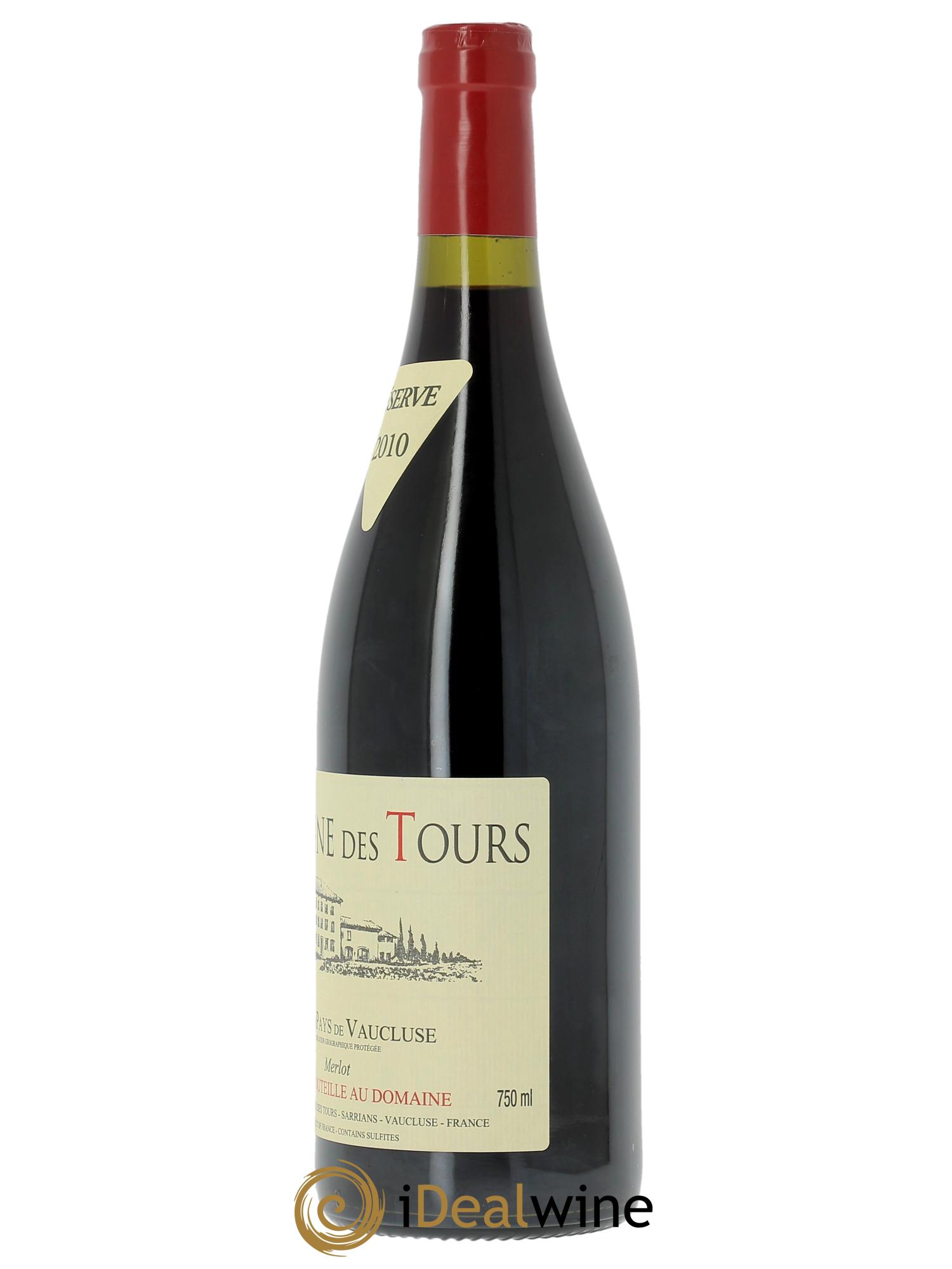 Vaucluse Domaine des Tours Merlot Emmanuel Reynaud 2010 - Lot de 1 bouteille - 1