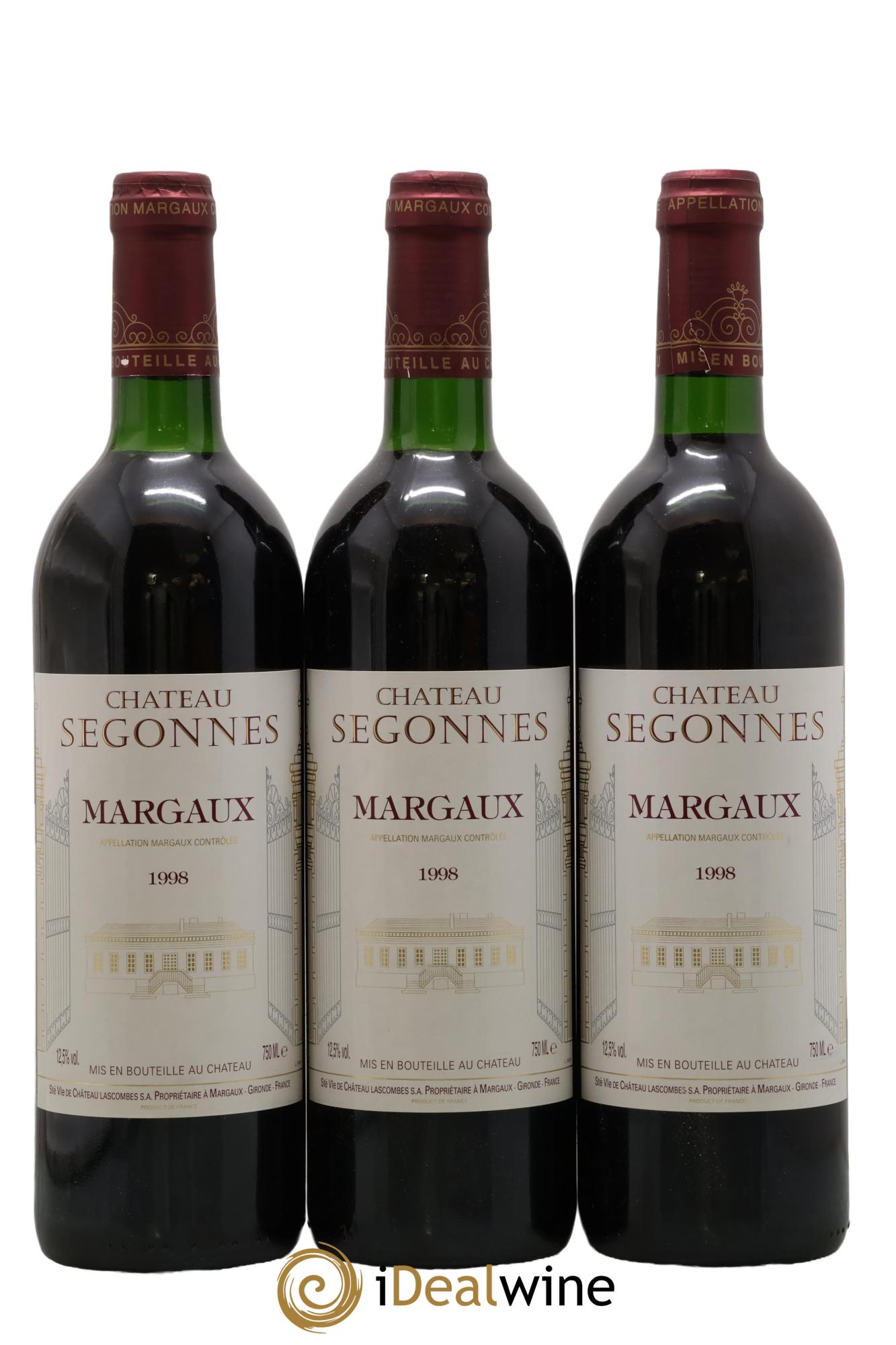 Château Segonnes 1998 - Lot de 3 bouteilles - 0