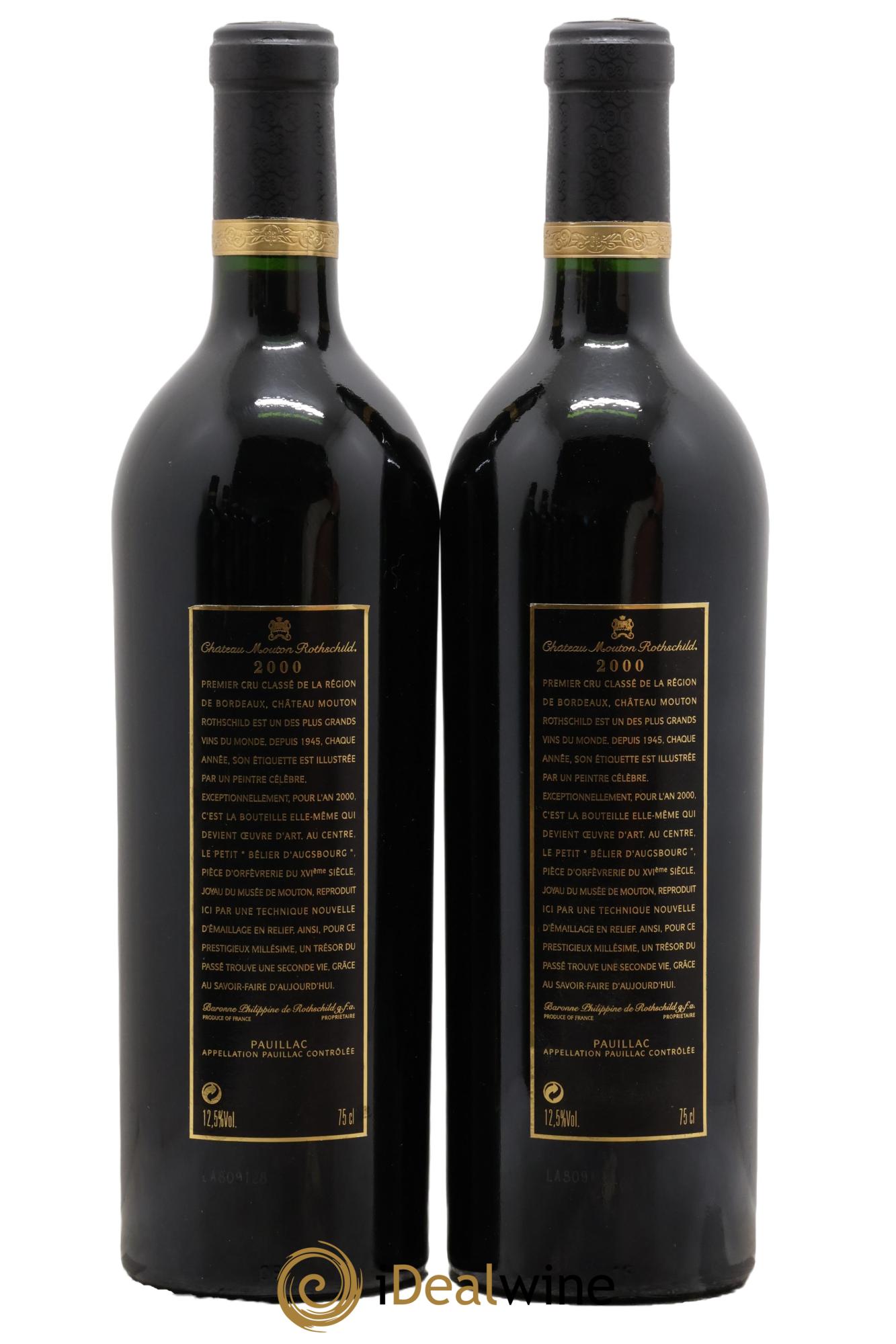 Château Mouton Rothschild 1er Grand Cru Classé 2000 - Lot de 2 bouteilles - 1