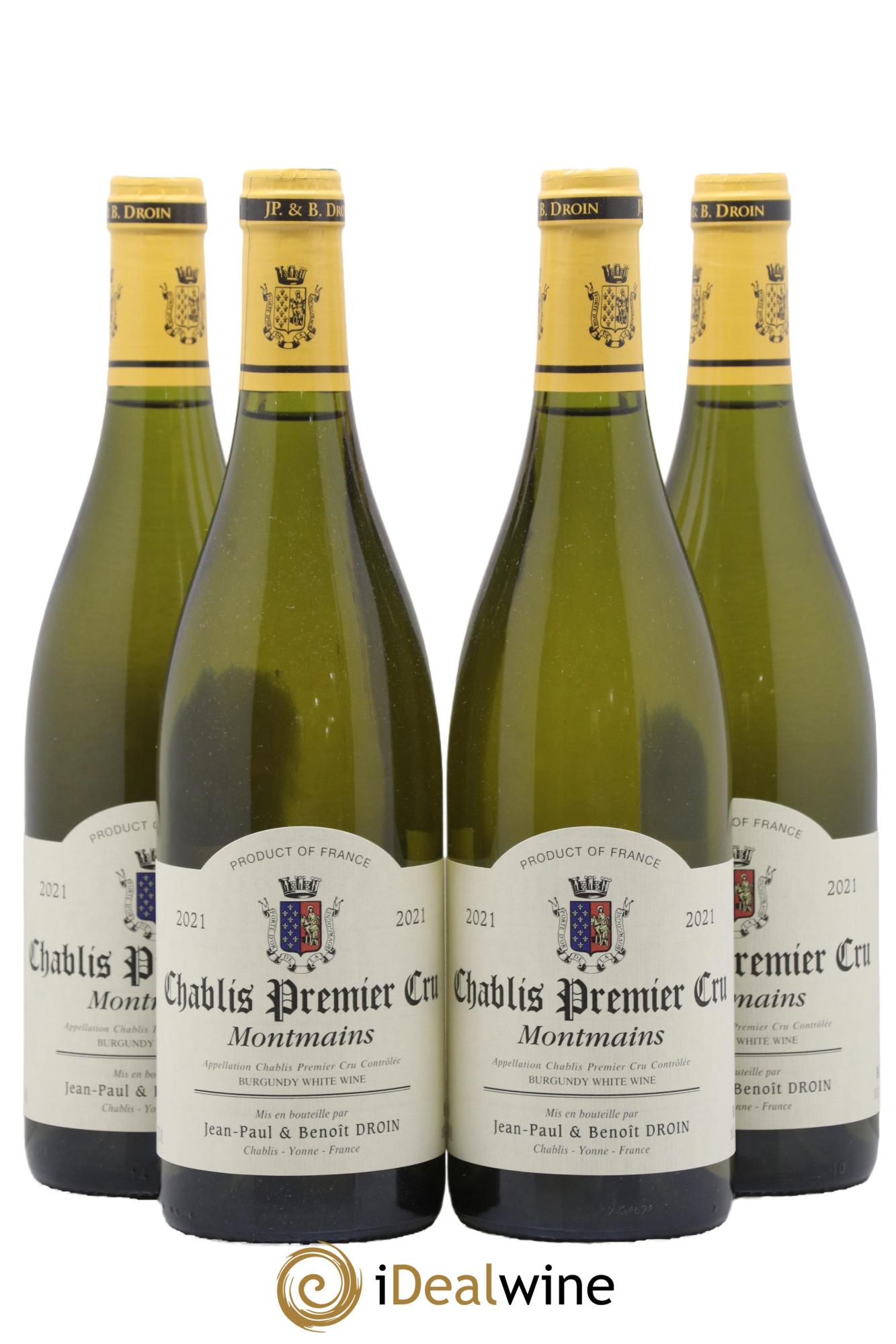 Chablis 1er Cru Montmains Jean-Paul & Benoît Droin (Domaine) 2021 - Lot de 4 bouteilles - 0