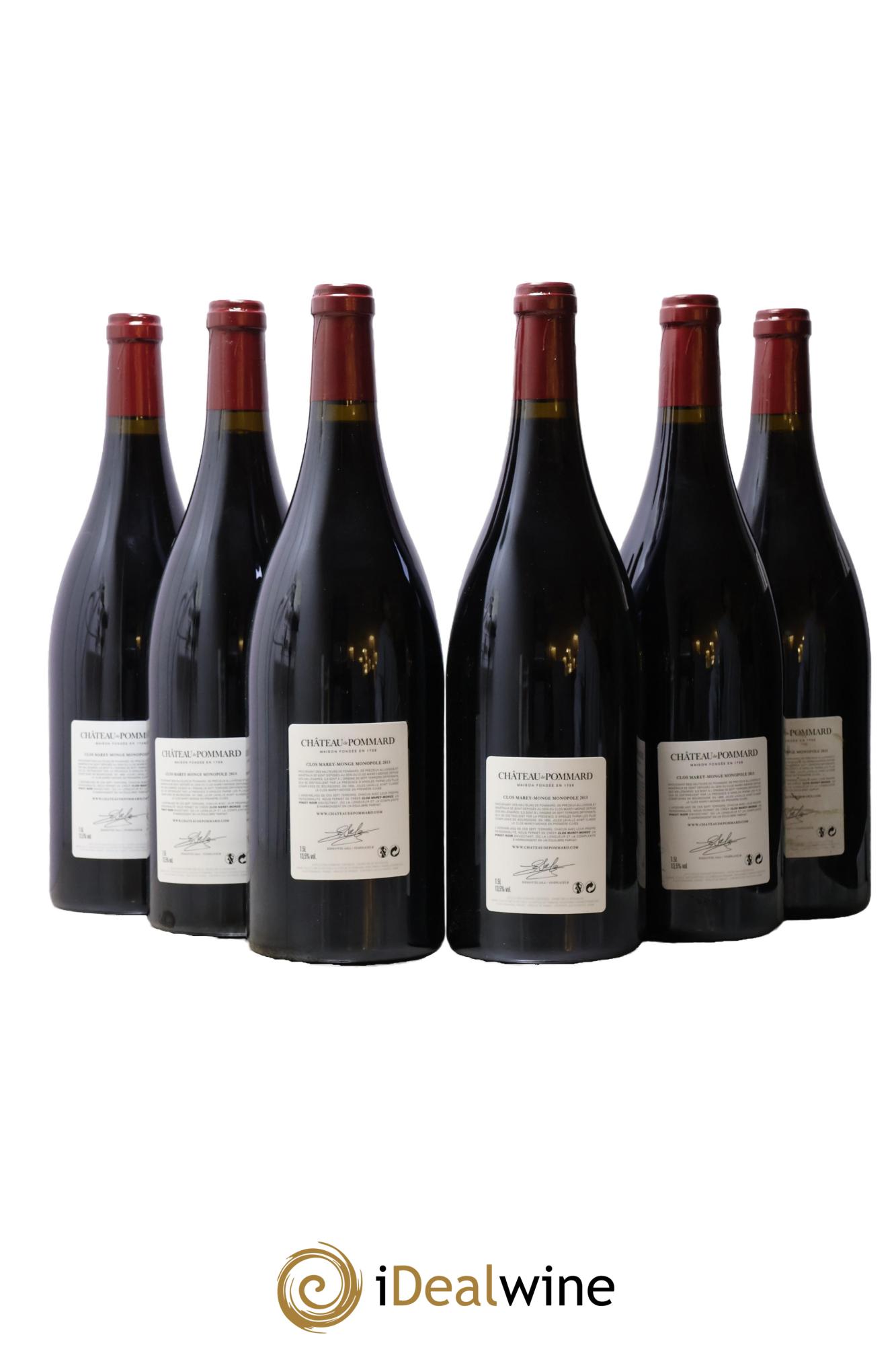 Pommard Clos Marey-Monge Monopole Château de Pommard 2013 - Posten von 6 Magnum - 1