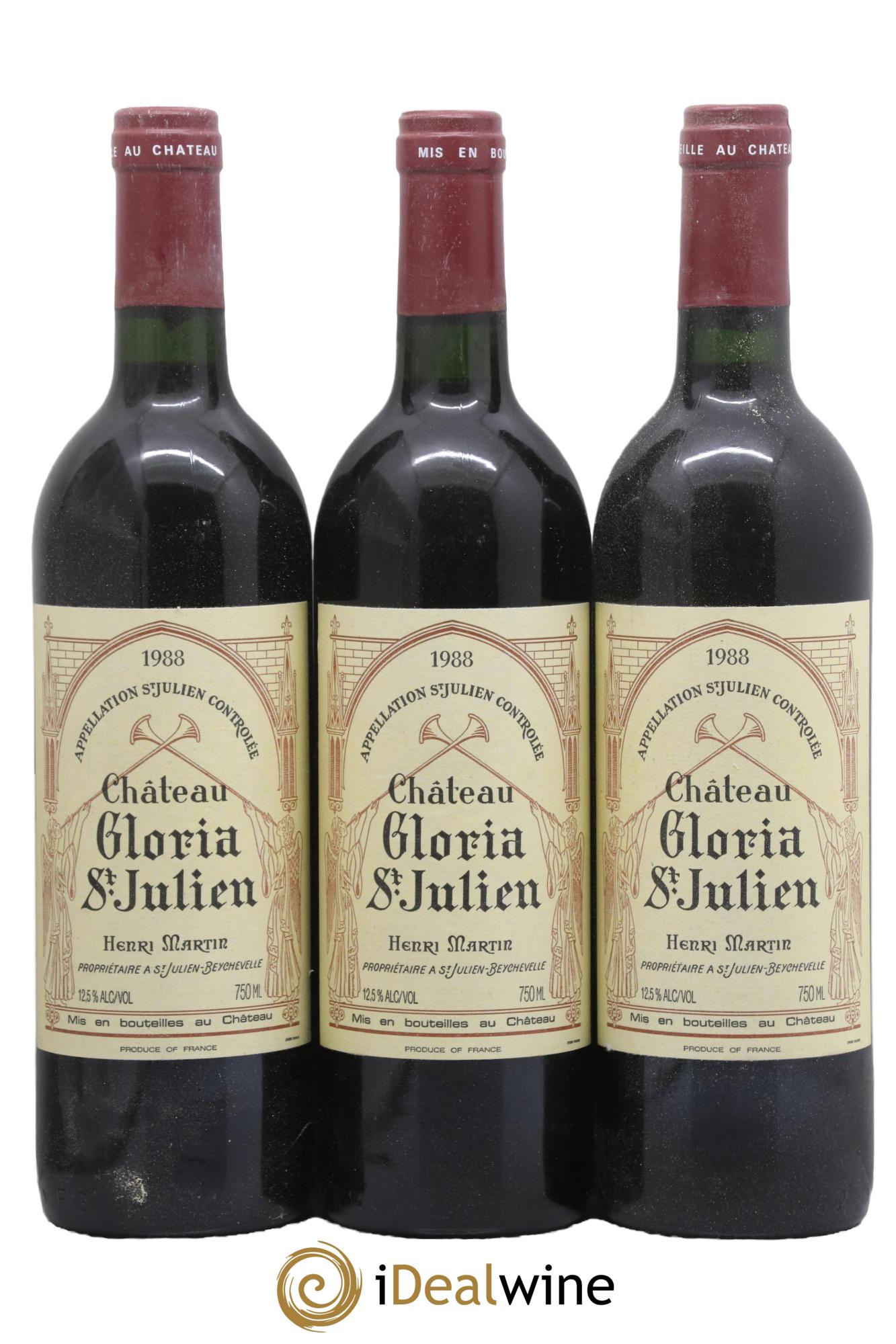 Château Gloria 1988 - Lot of 3 bottles - 0