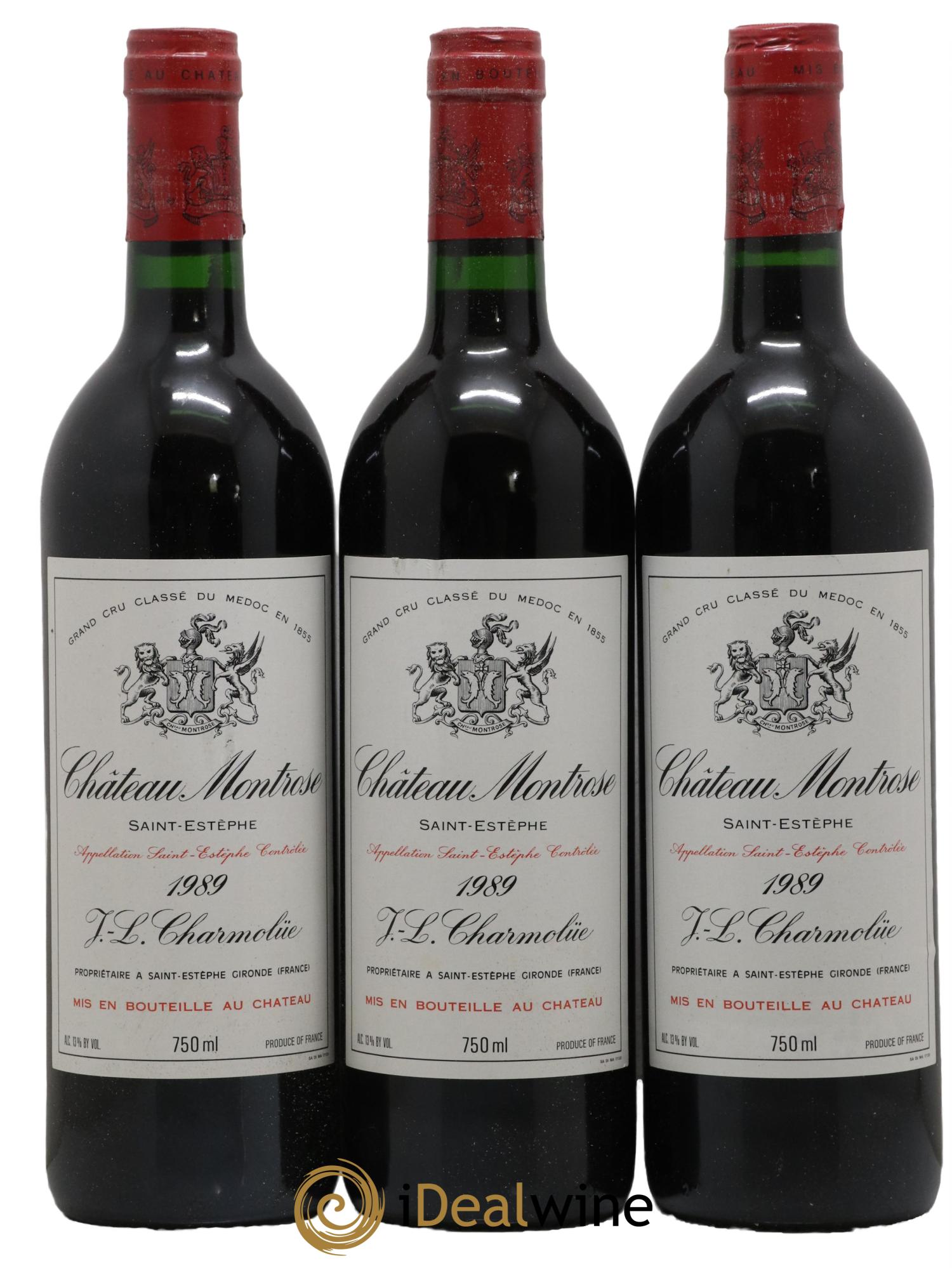 Château Montrose 2ème Grand Cru Classé 1989 - Lot de 3 bouteilles - 0