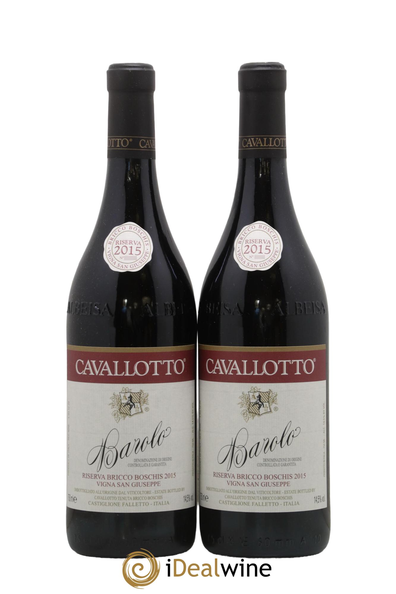 Barolo DOCG Riserva Bricco Boschis Vigna San Giuseppe Cavallotto 2015 - Lot de 2 bouteilles - 0