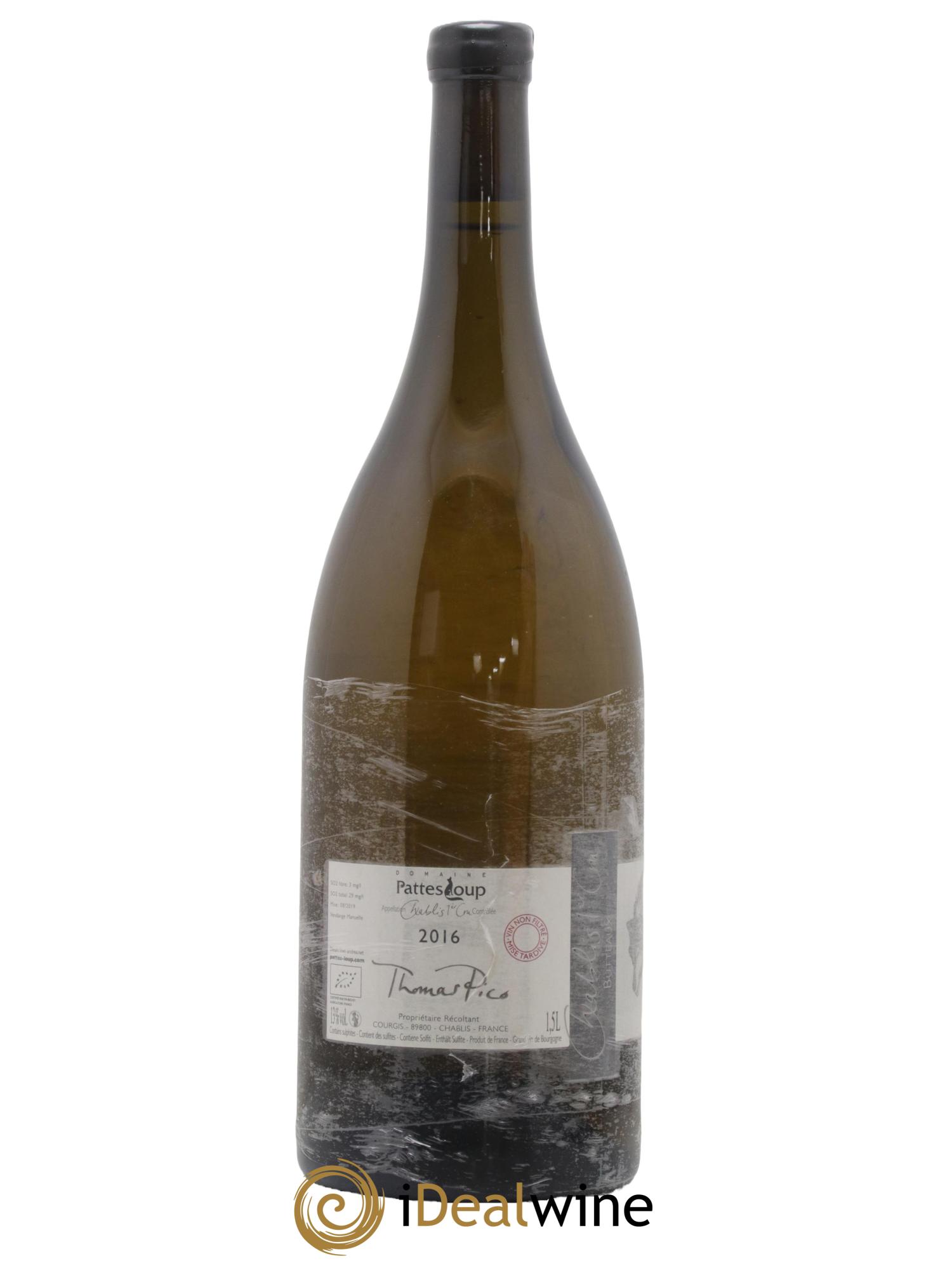 Chablis 1er Cru Butteaux Pattes Loup (Domaine) 2016 - Lot de 1 magnum - 1