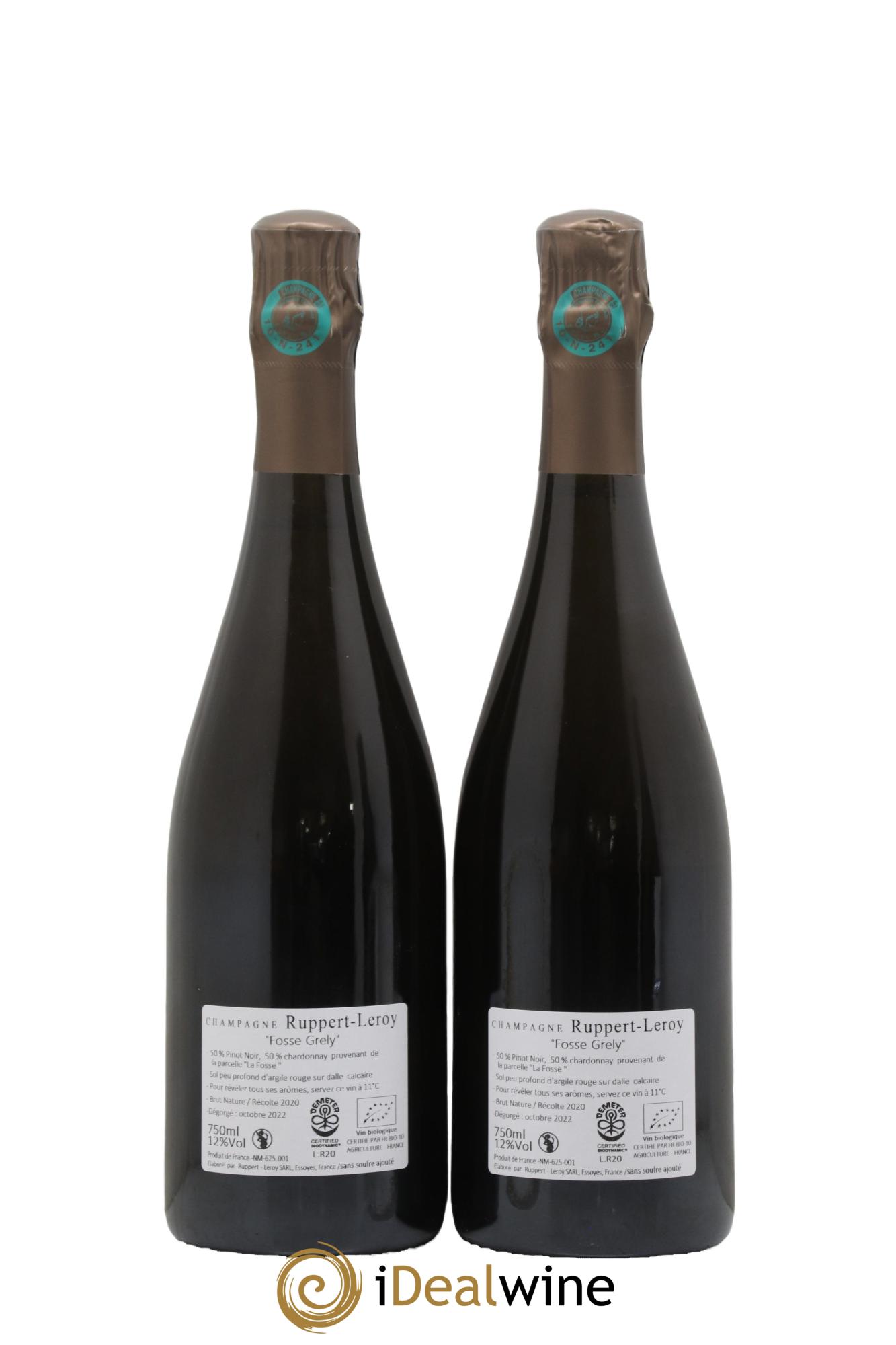 Fosse-Grely Brut Nature Ruppert-Leroy 2020 - Lot of 2 bottles - 1