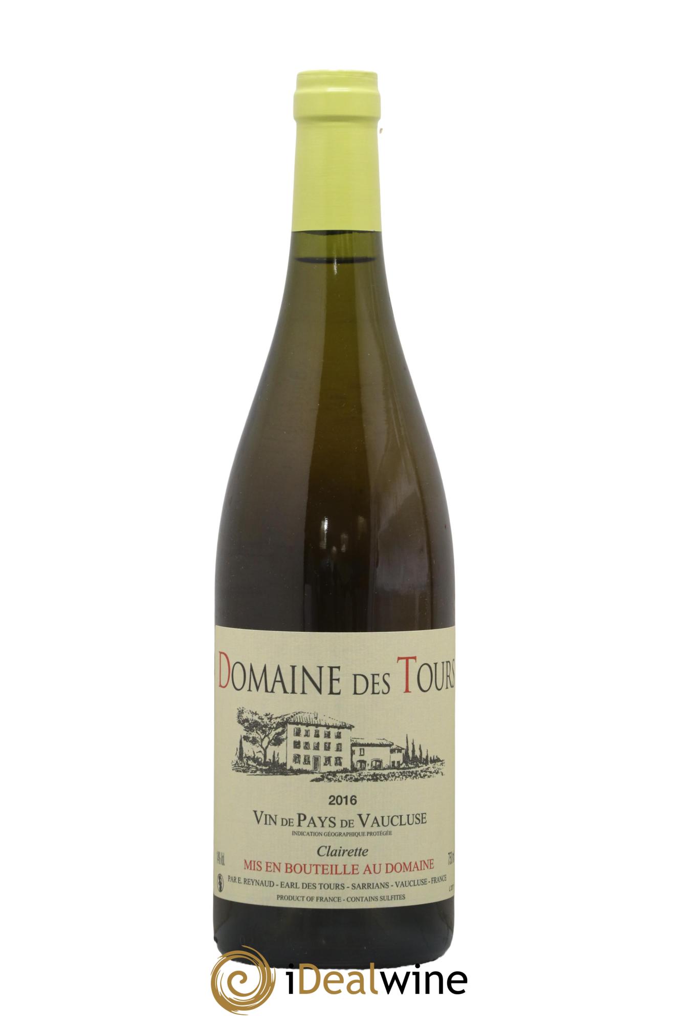 IGP Vaucluse (Vin de Pays de Vaucluse) Domaine des Tours Clairette Emmanuel Reynaud 2016 - Lot of 1 bottle - 0