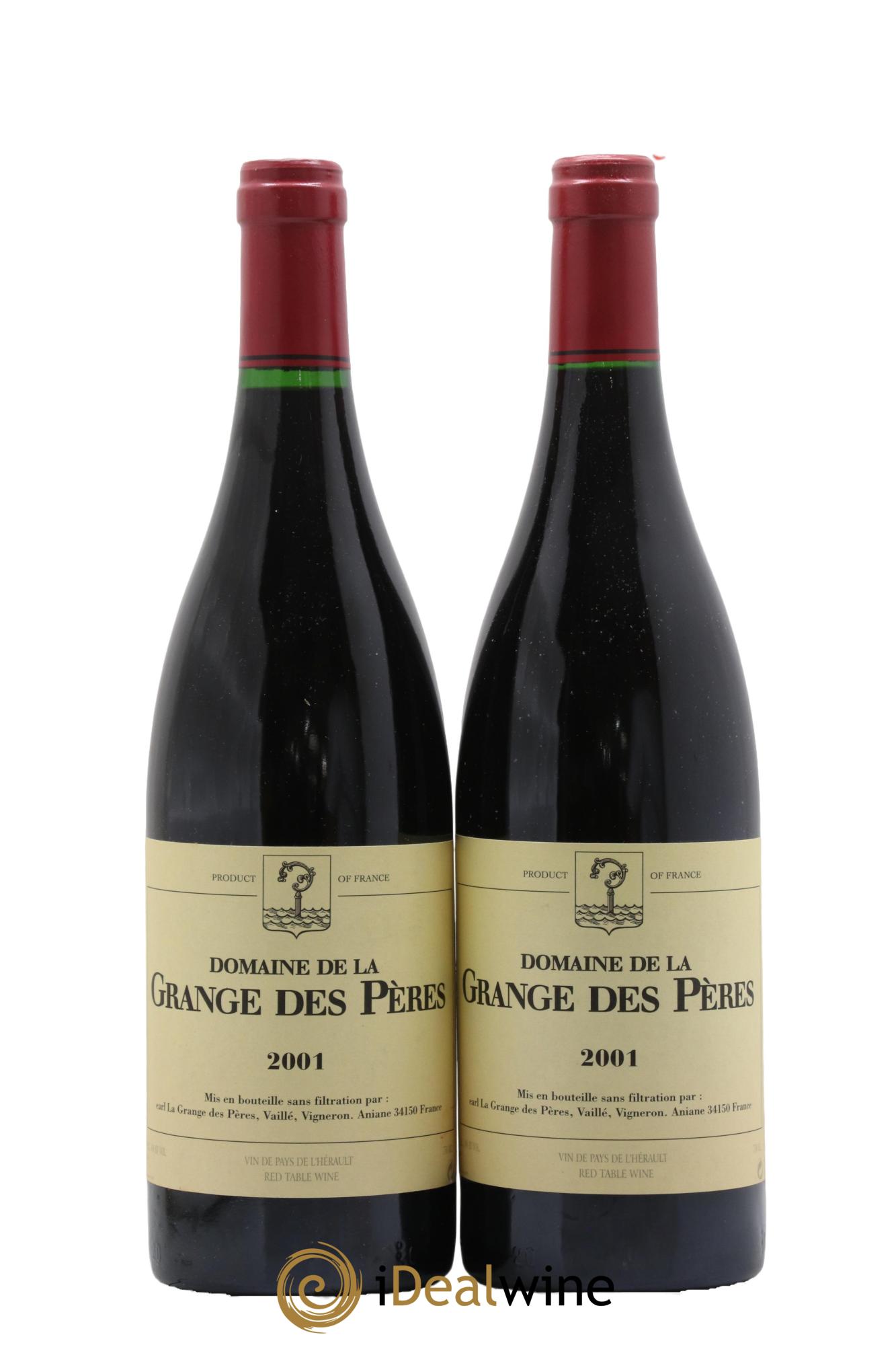 IGP Pays d'Hérault Grange des Pères Laurent Vaillé 2001 - Posten von 2 Flaschen - 0