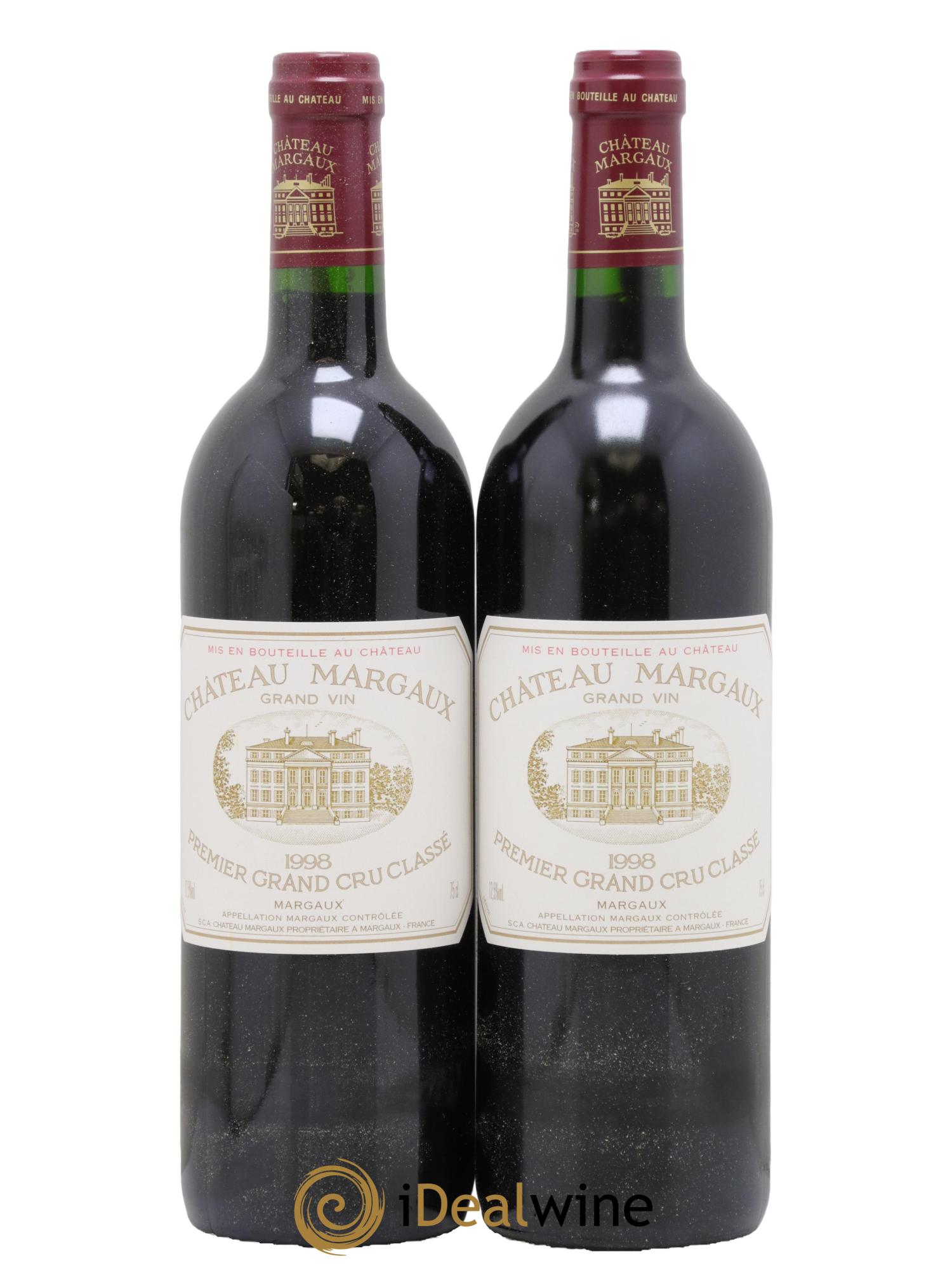 Château Margaux 1er Grand Cru Classé 1998 - Lot de 2 bouteilles - 0