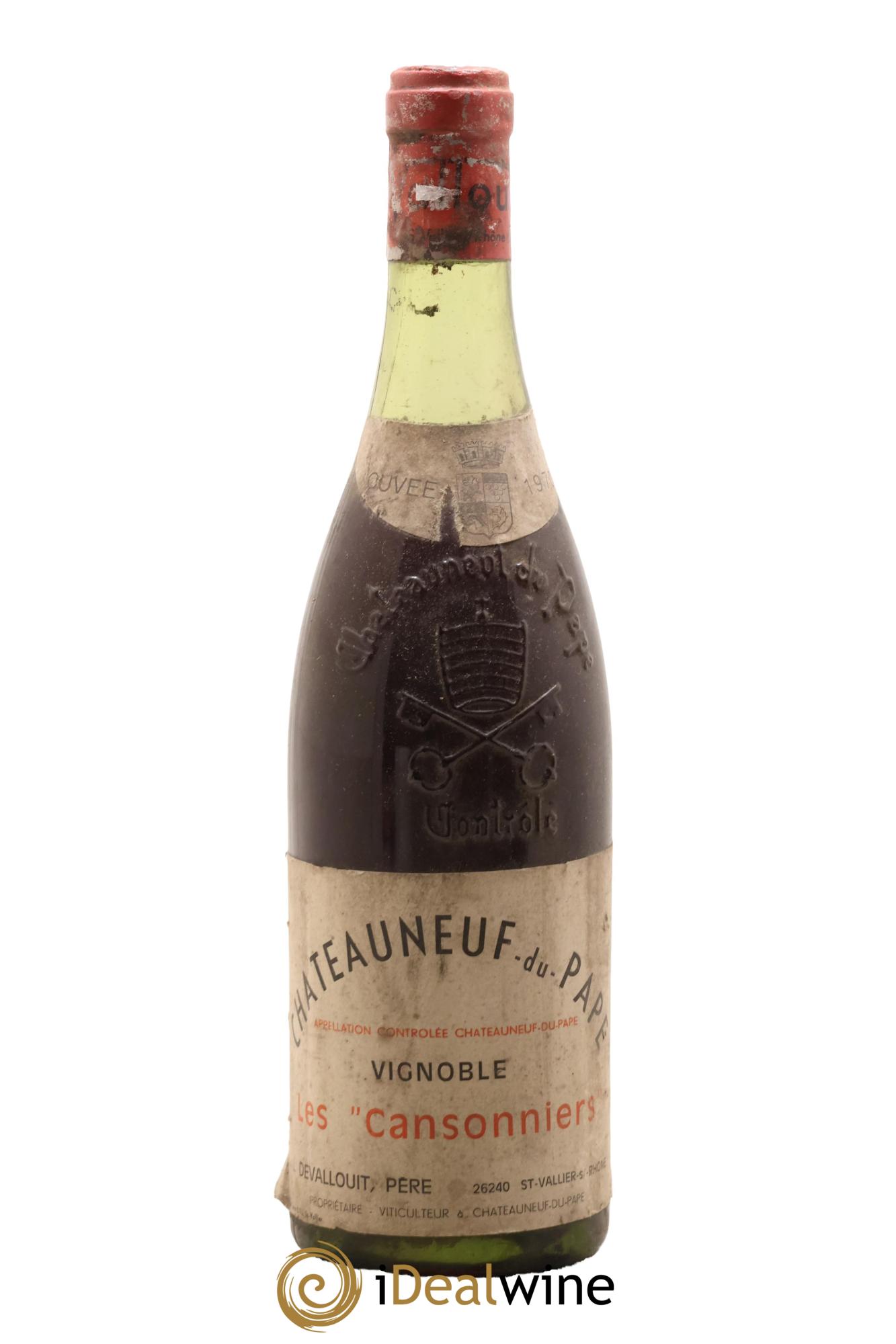 Châteauneuf-du-Pape Les Cansonniers L Devallouit Père 1970 - Lot of 1 bottle - 0
