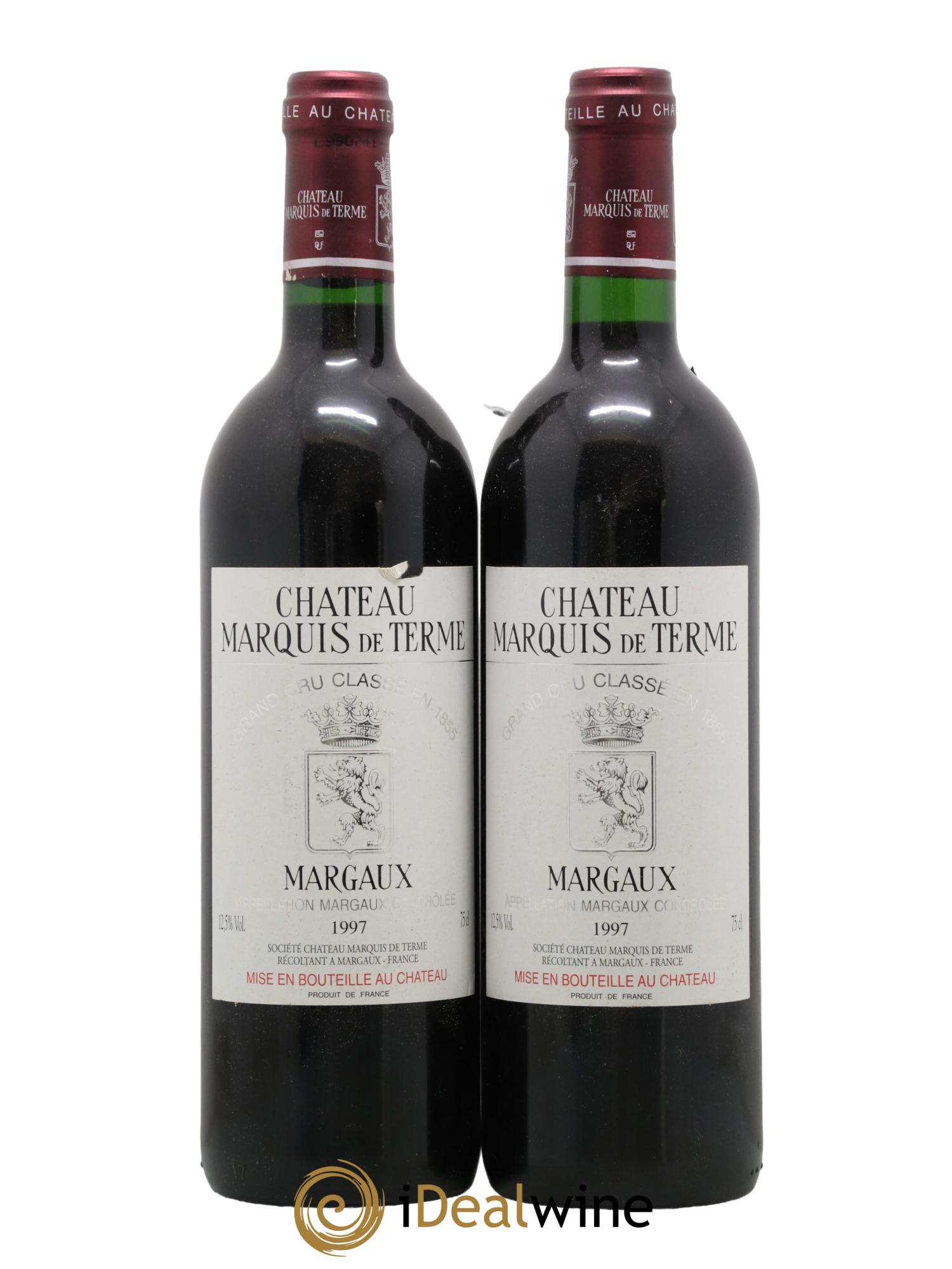 Château Marquis de Terme 4ème Grand Cru Classé 1997 - Lot de 2 bouteilles - 0