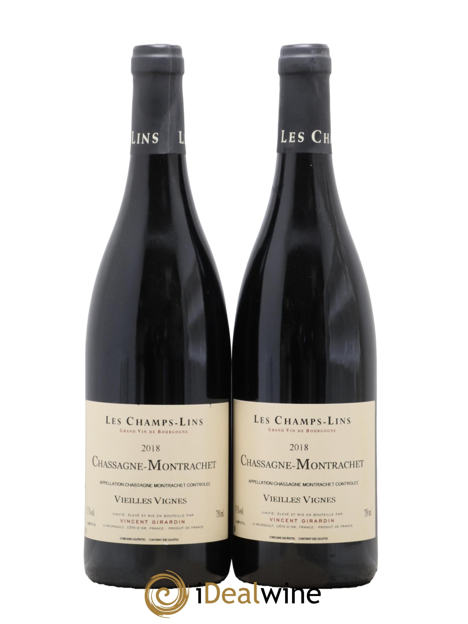 Chassagne-Montrachet Les Champs-Lins Vieilles vignes Domaine Vincent Girardin 2018 - Lot de 2 bouteilles - 0