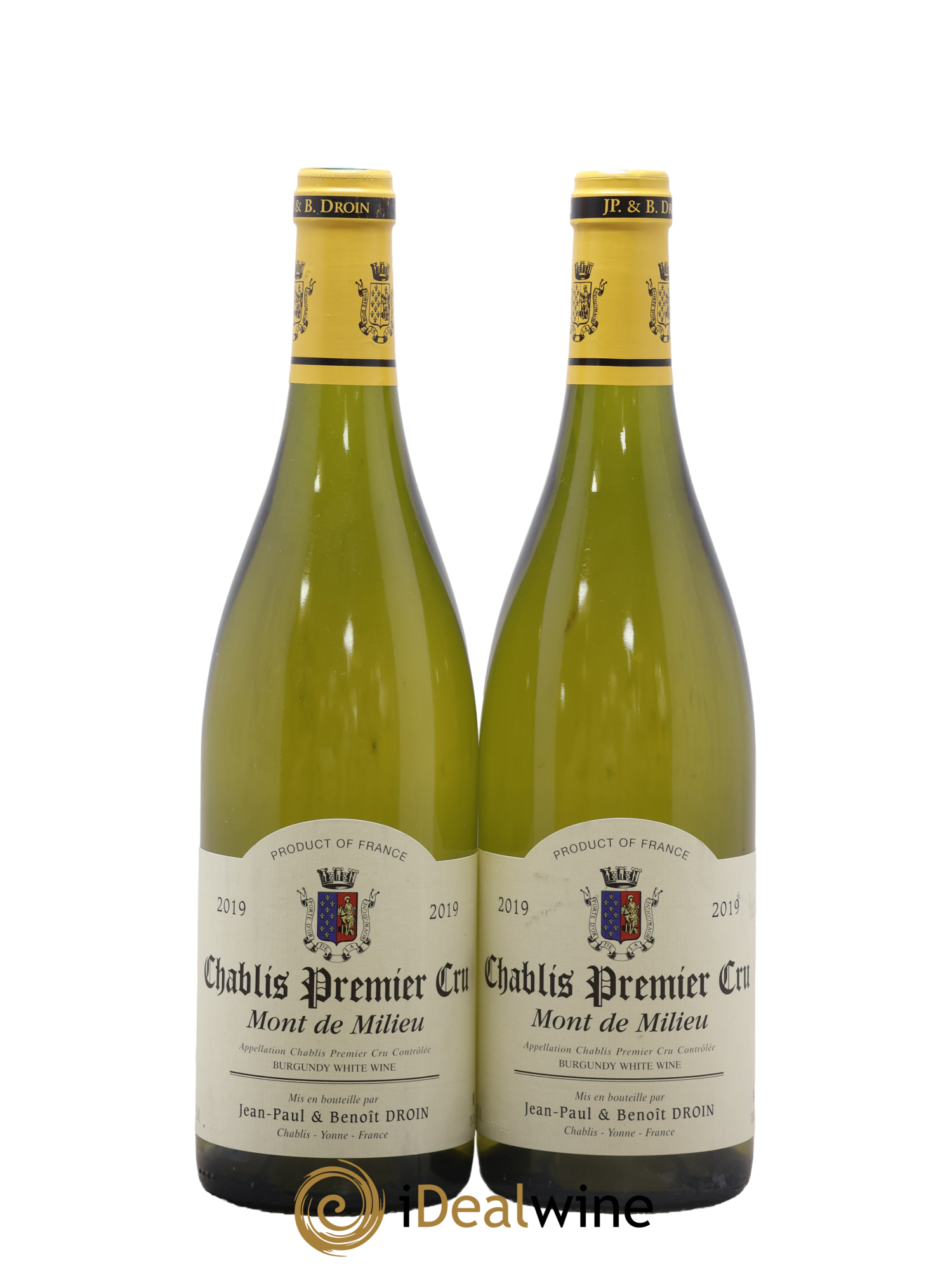 Chablis 1er Cru Mont de Milieu Jean-Paul & Benoît Droin (Domaine) 2019 - Lot de 2 bouteilles - 0