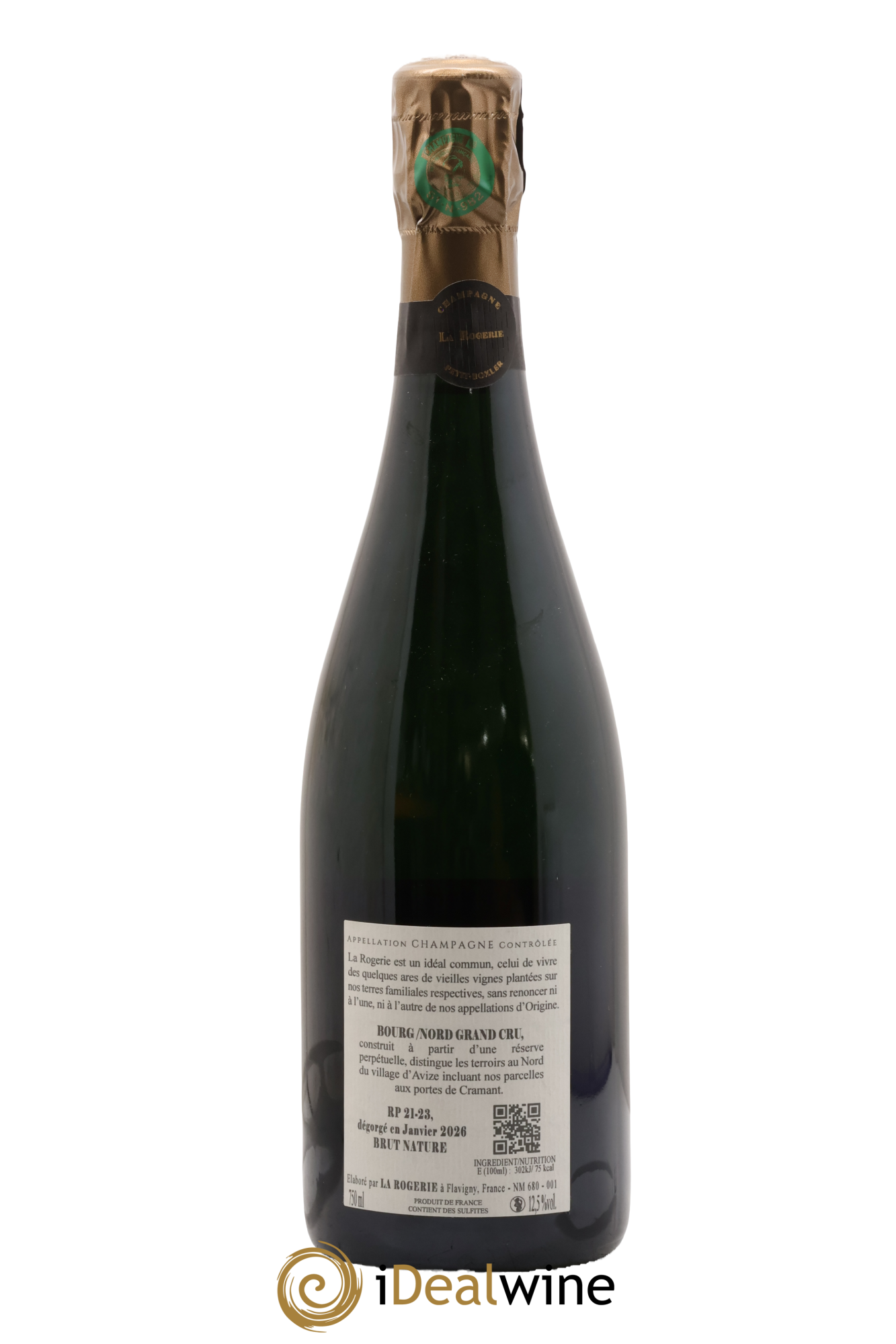 Champagne Extra-Brut Grand Cru Blanc de Blancs Bourg / Nord - Lot de 1 bouteille - 1