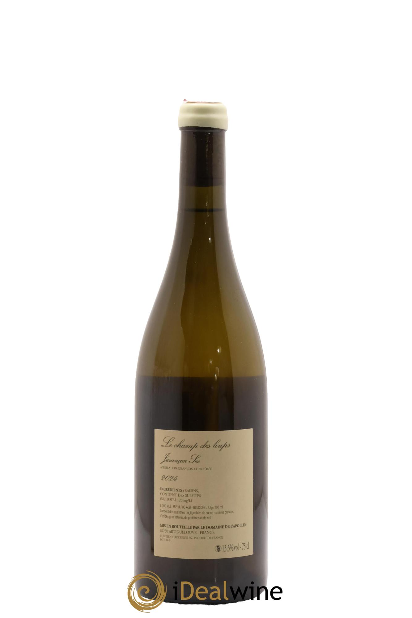 Jurançon sec Le Champ des Loups Domaine de l'Apollin - Florent Foury 2024 - Lot de 1 bouteille - 1