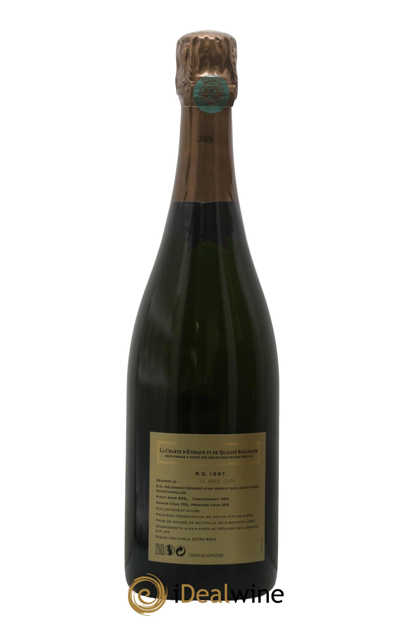 R.D. Extra-Brut Bollinger 1997 - Lot of 1 bottle - 2