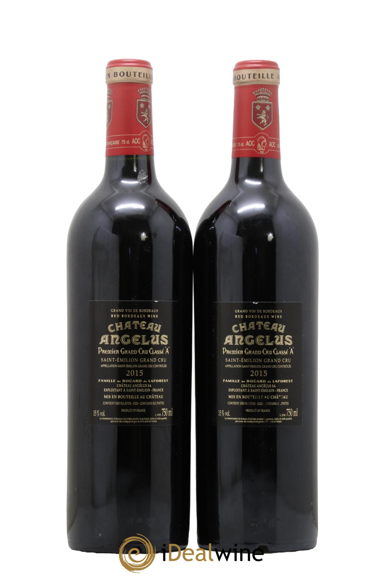 Château Angélus 1er Grand Cru Classé A 2015 - Lot of 2 bottles - 1