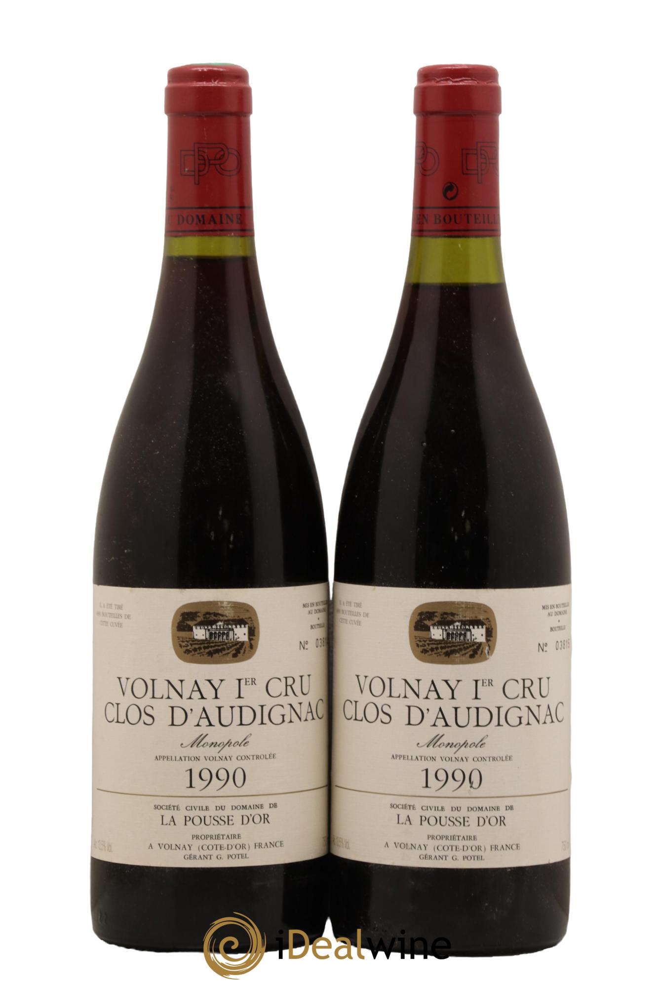 Volnay 1er Cru Clos d'Audignac La Pousse d'Or (Domaine de) 1990 - Lot de 2 bouteilles - 0