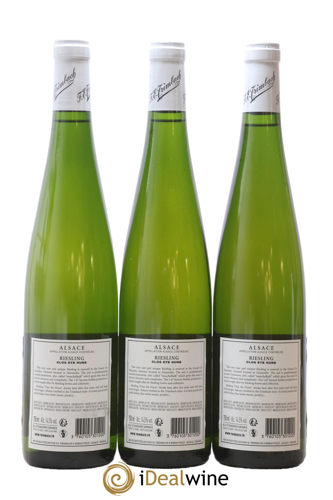 Alsace Riesling Clos Sainte-Hune Trimbach (Domaine) 2015 - Lot de 3 bouteilles - 1