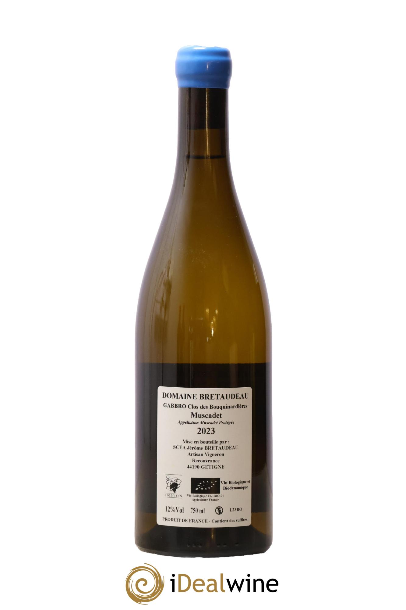 Muscadet-Sèvre-et-Maine Gabbro Clos des Bouquinardières Jérôme Bretaudeau - Domaine de Bellevue 2023 - Lot de 1 bouteille - 1