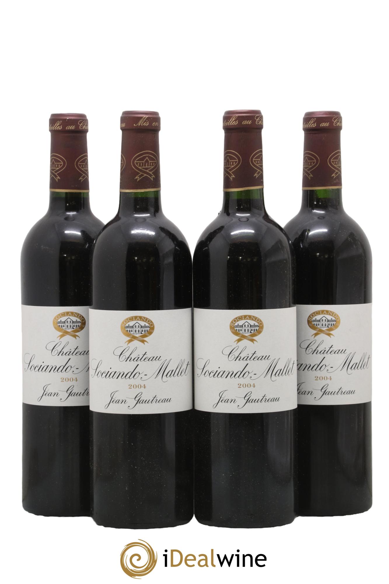 Château Sociando Mallet 2004 - Lot de 4 bouteilles - 0