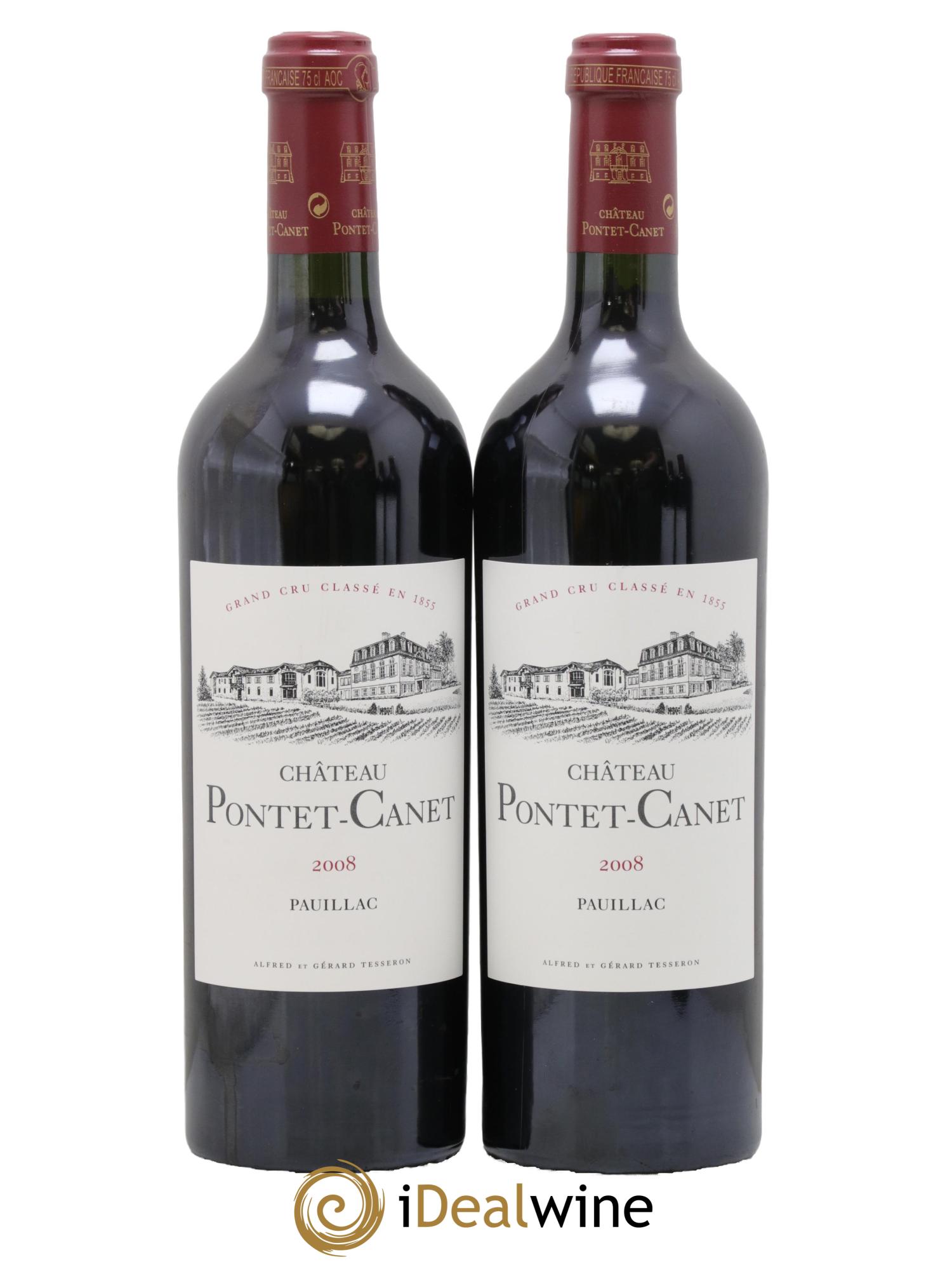 Château Pontet Canet 5ème Grand Cru Classé 2008 - Lot de 2 bouteilles - 0