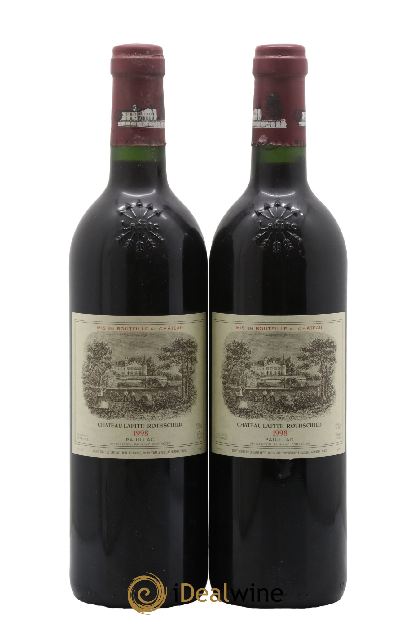Château Lafite Rothschild 1er Grand Cru Classé 1998 - Lot of 2 bottles - 0
