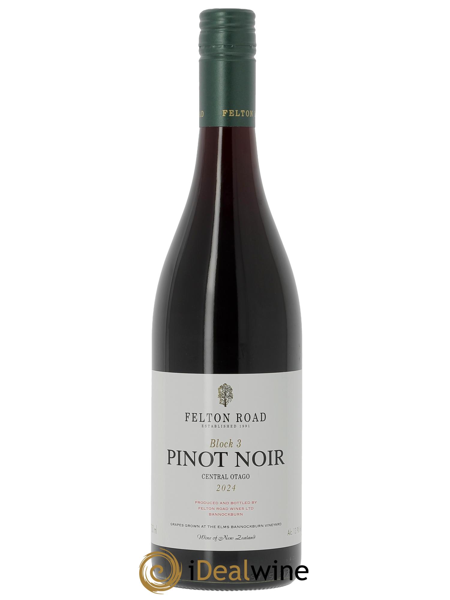 Central Otago Felton Road Block 3 Pinot Noir 2024 - Lot de 1 bouteille - 0