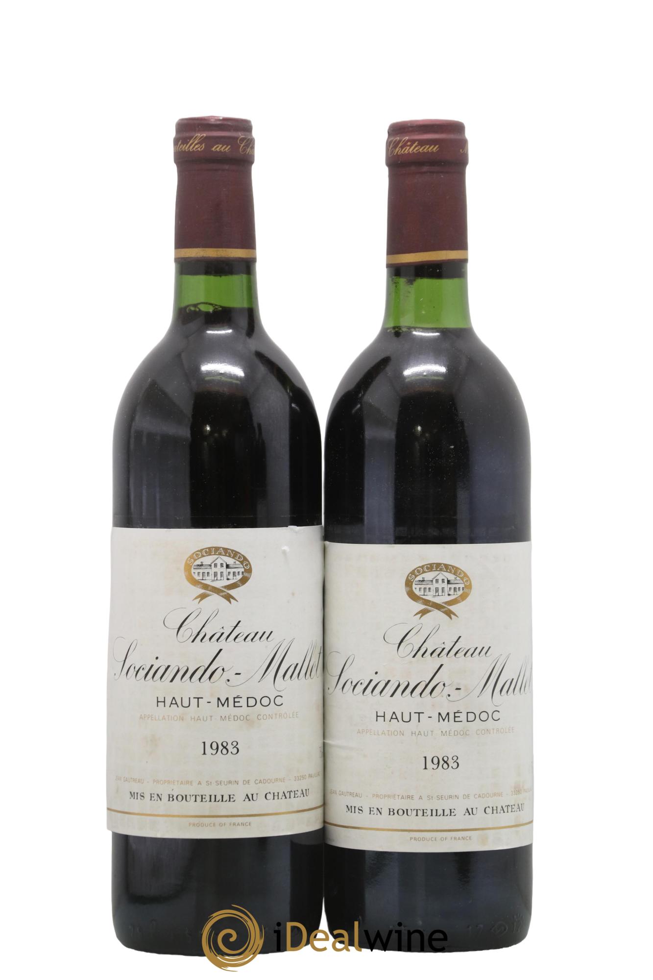Château Sociando Mallet 1983 - Lot of 2 bottles - 0