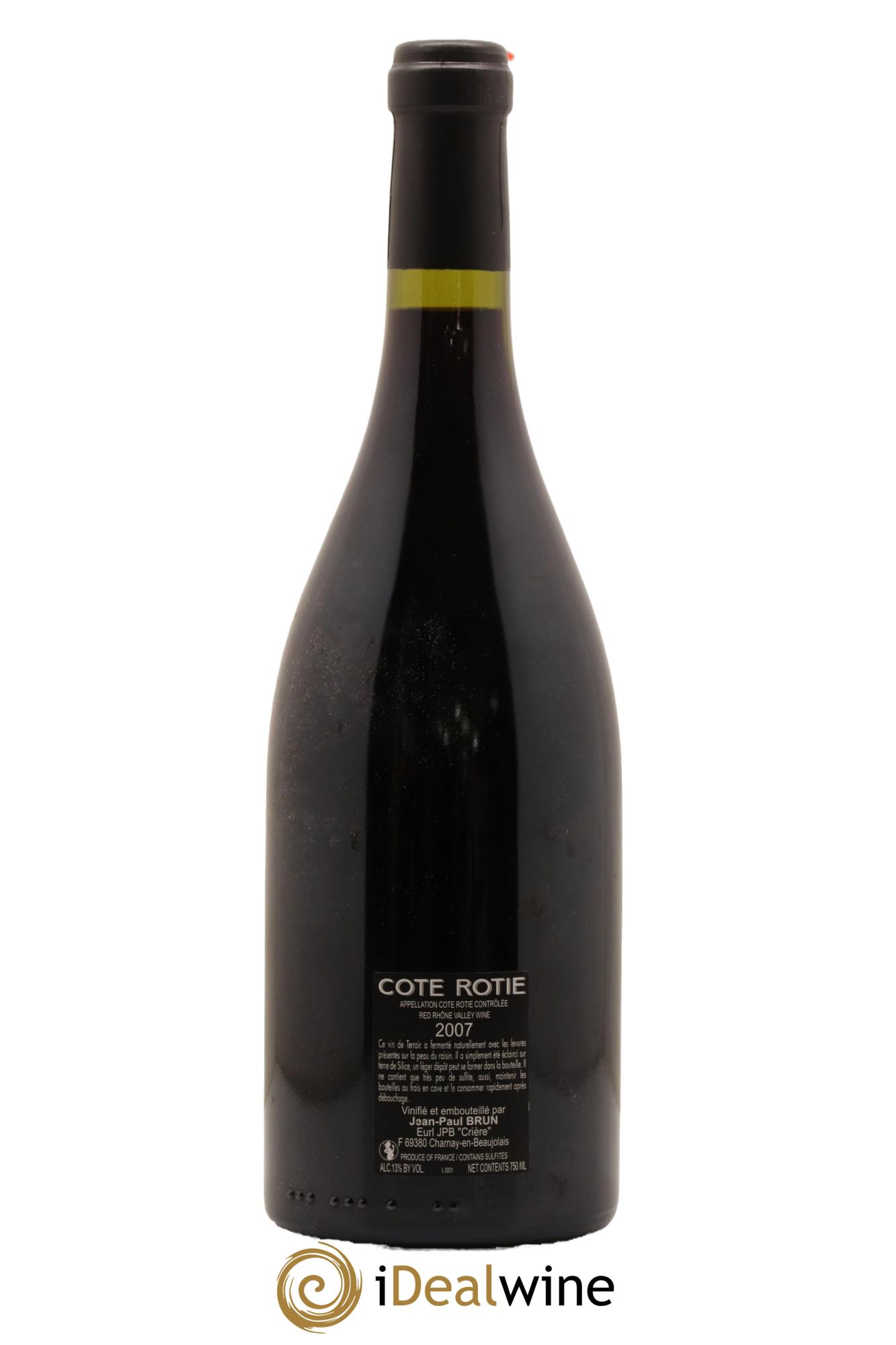 Côte-Rôtie Terres Roties Jean Paul Brun 2007 - Lot de 1 bouteille - 1