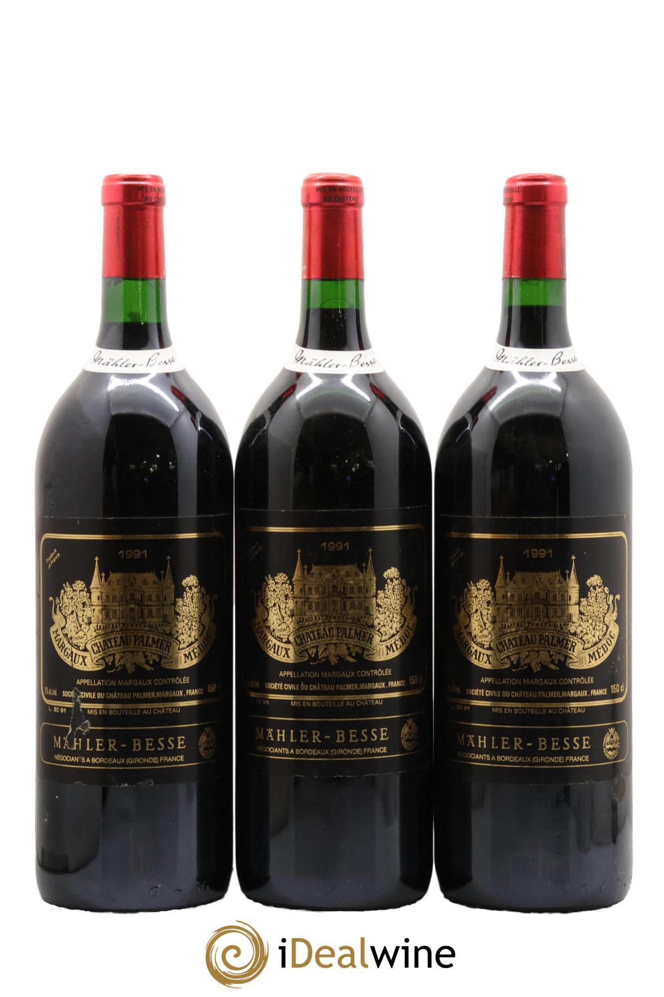 Château Palmer 3ème Grand Cru Classé 1991 - Posten von 3 Magnum - 0
