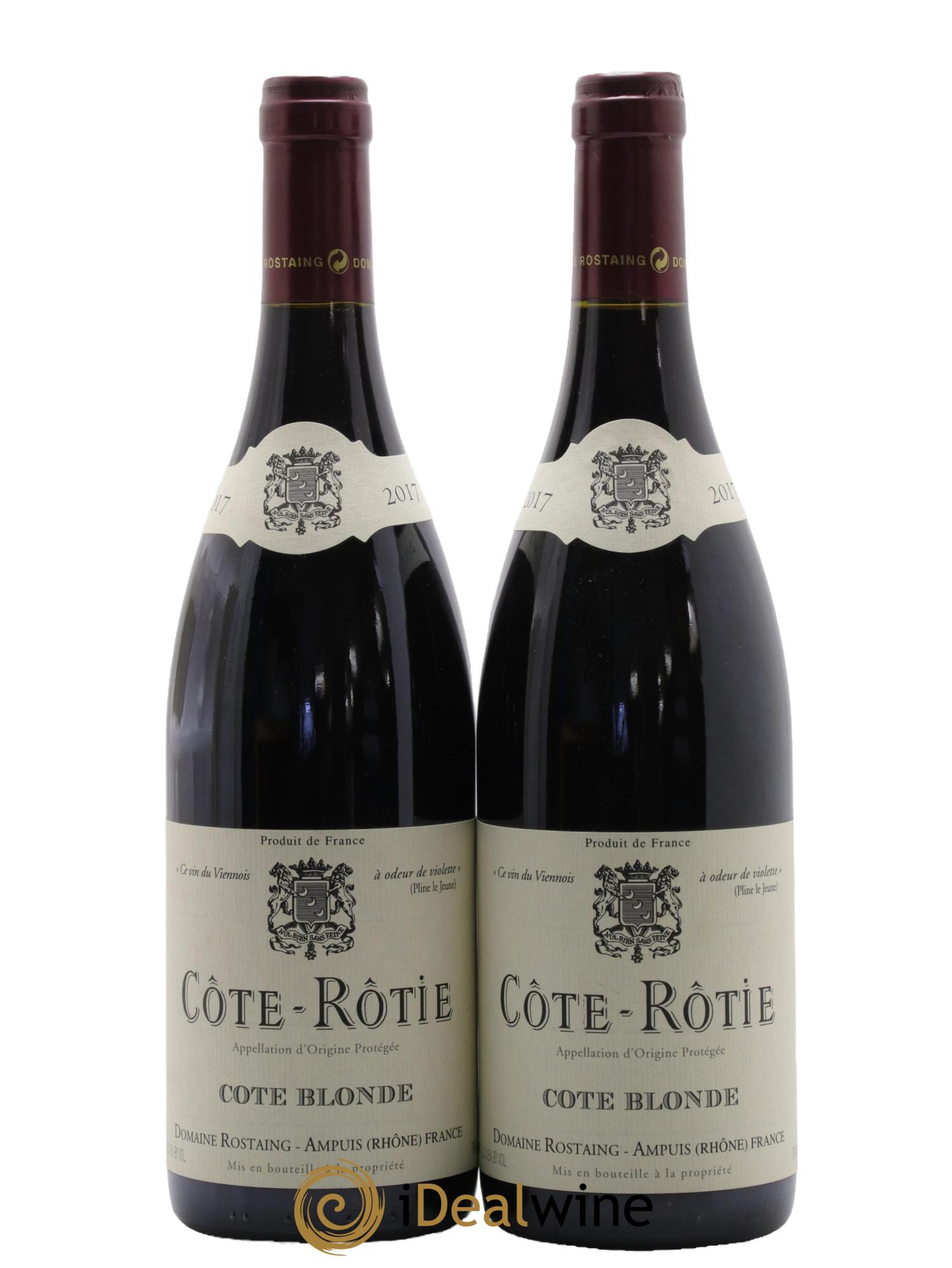 Côte-Rôtie Côte Blonde René Rostaing 2017 - Lot of 2 bottles - 0